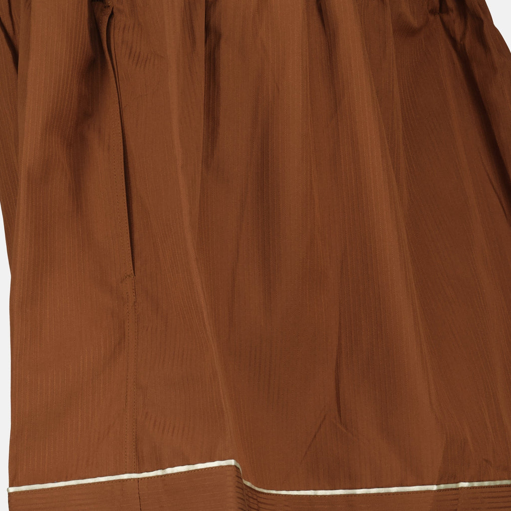 Prada mini skirt, brown skirt, cotton mini skirt, Autumn-Winter 2025, women's fashion
