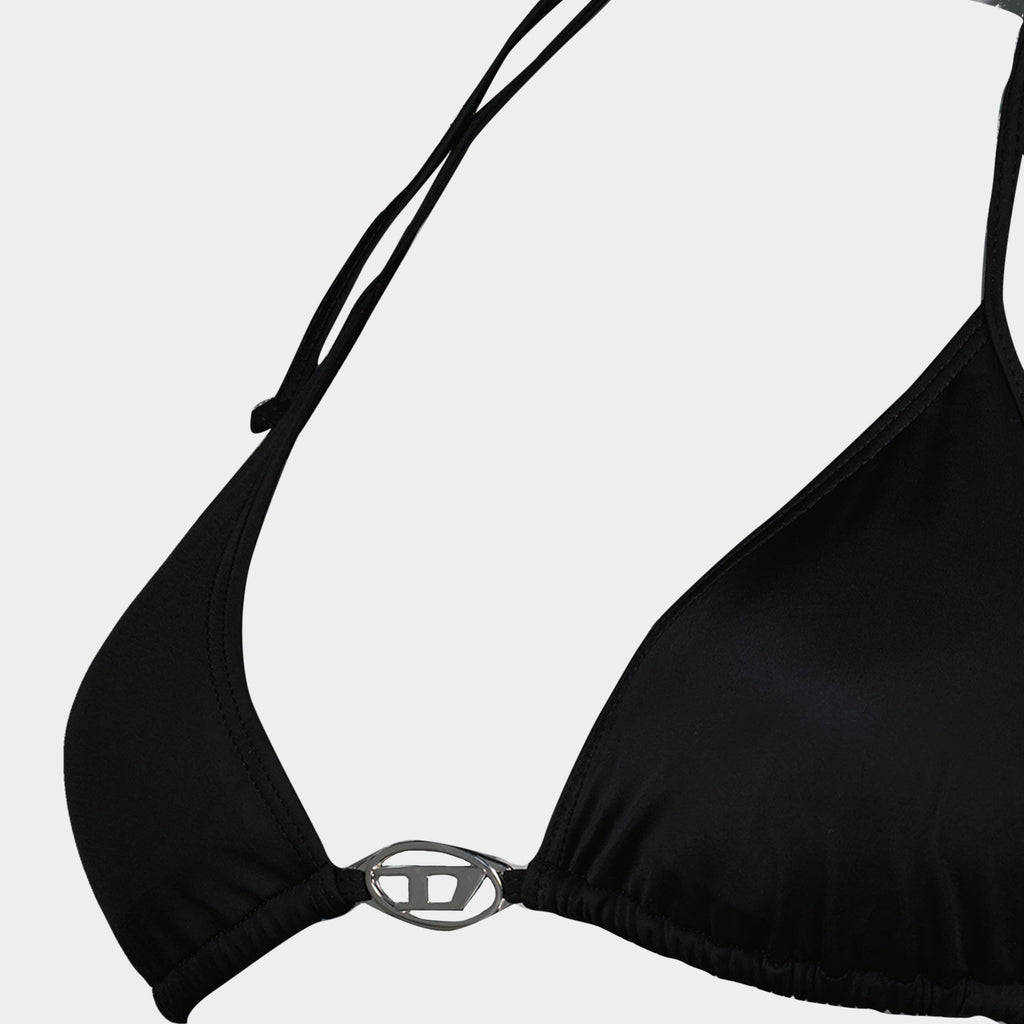 Triangle Bikini Top, Diesel Sees-T, Adjustable Bikini, Black Swimwear, Summer Collection 2025