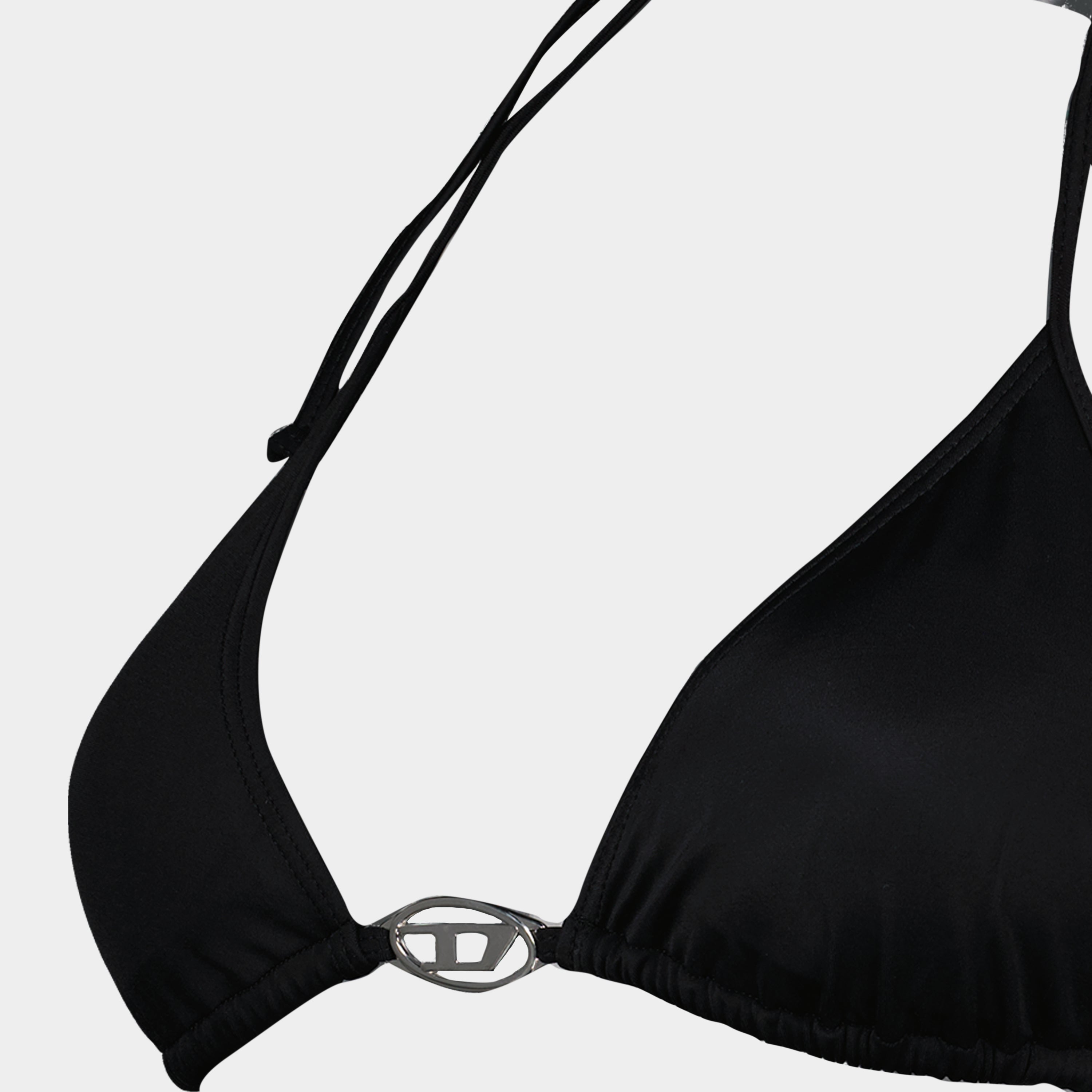 Triangle Bikini Top, Diesel Sees-T, Adjustable Bikini, Black Swimwear, Summer Collection 2025