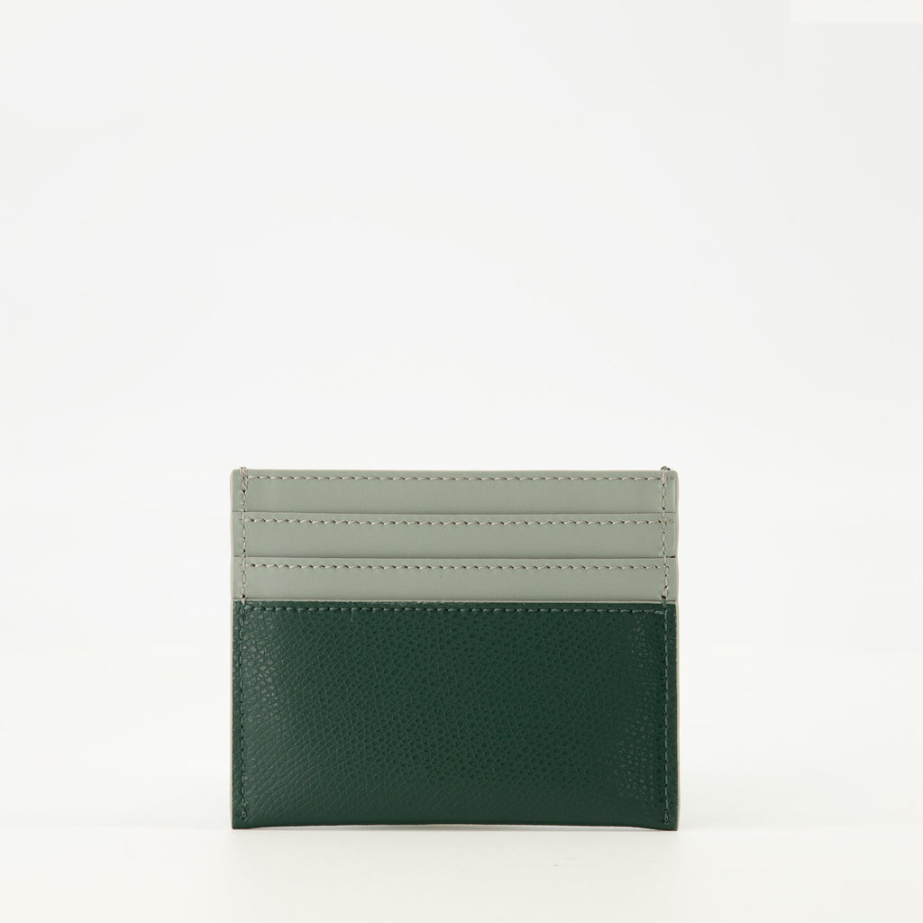 Fendi cardholder, green leather accessory, calf leather wallet, designer cardholder, luxury cardholder