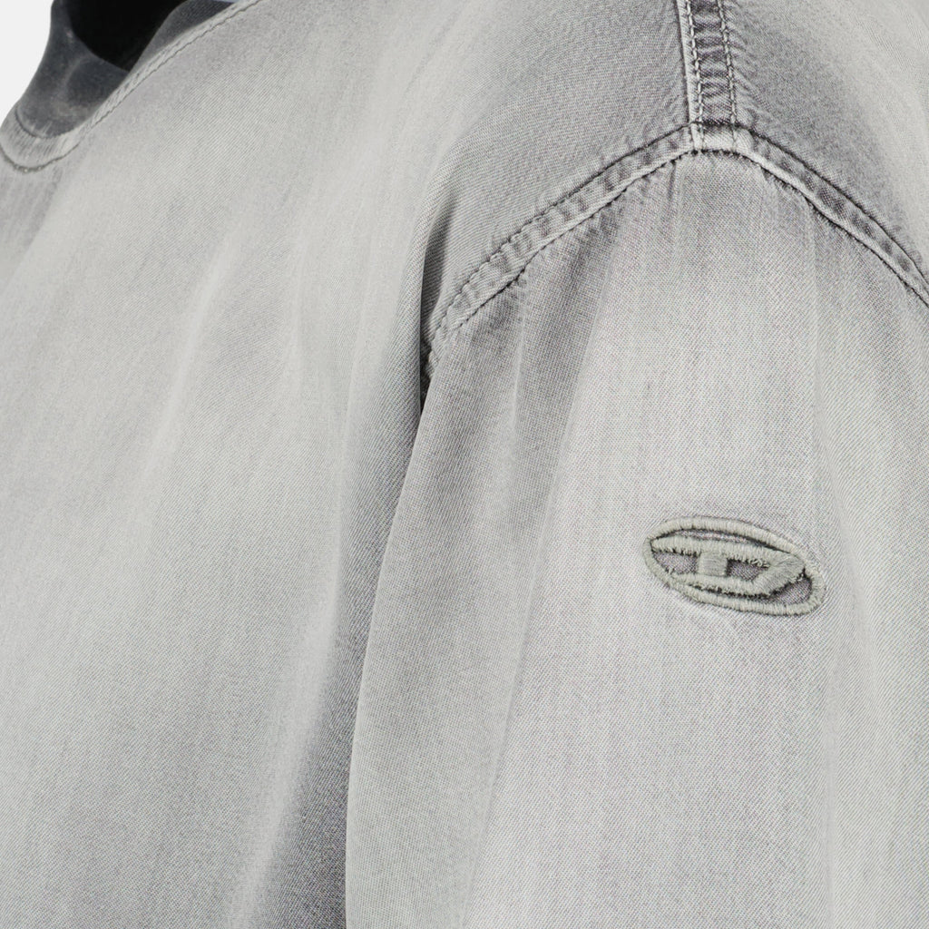 Image of t-shirt d-box gris effet délavé by Diesel for Men - Season Spring-Summer 2026 - Detail View 1