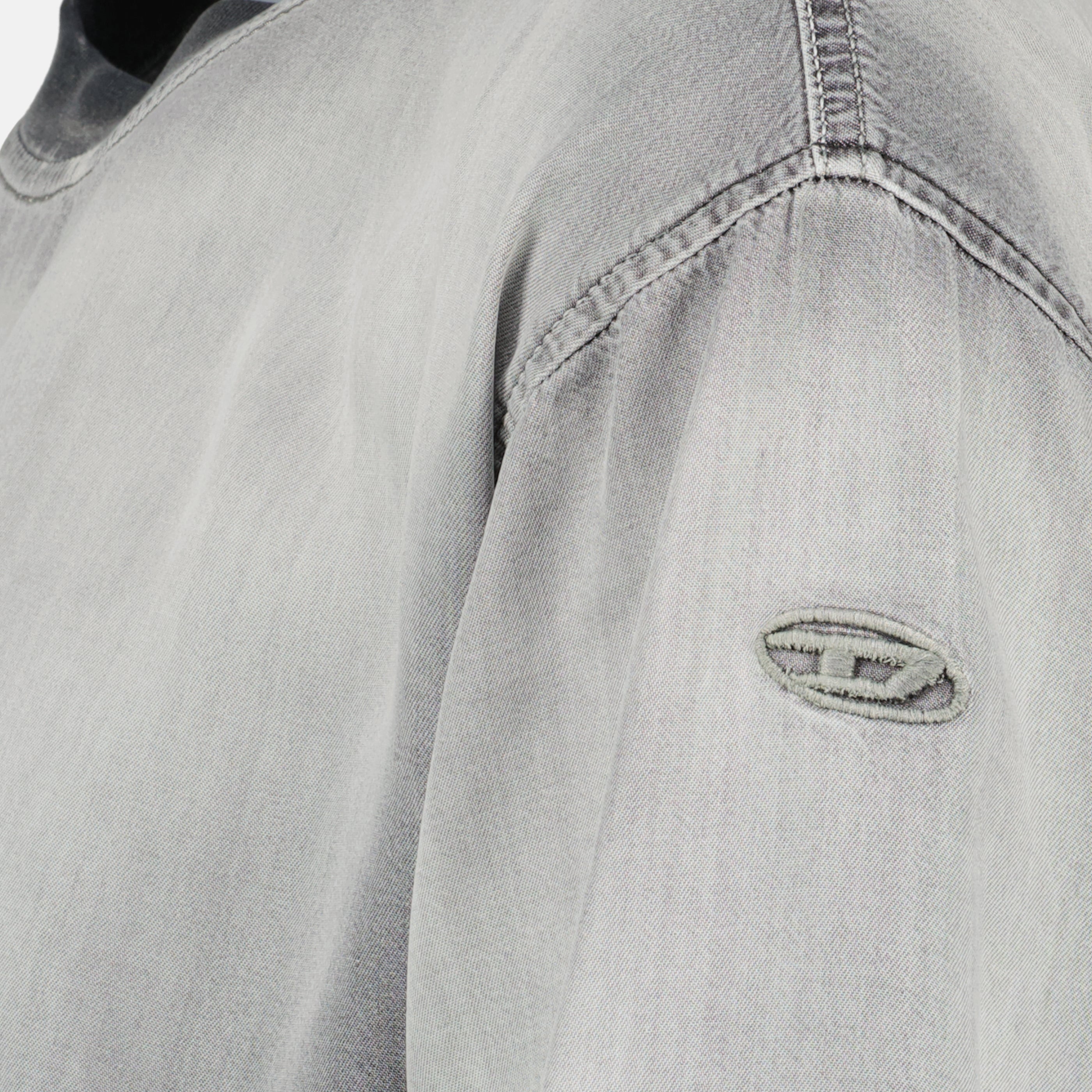 Image of t-shirt d-box gris effet délavé by Diesel for Men - Season Spring-Summer 2026 - Detail View 1