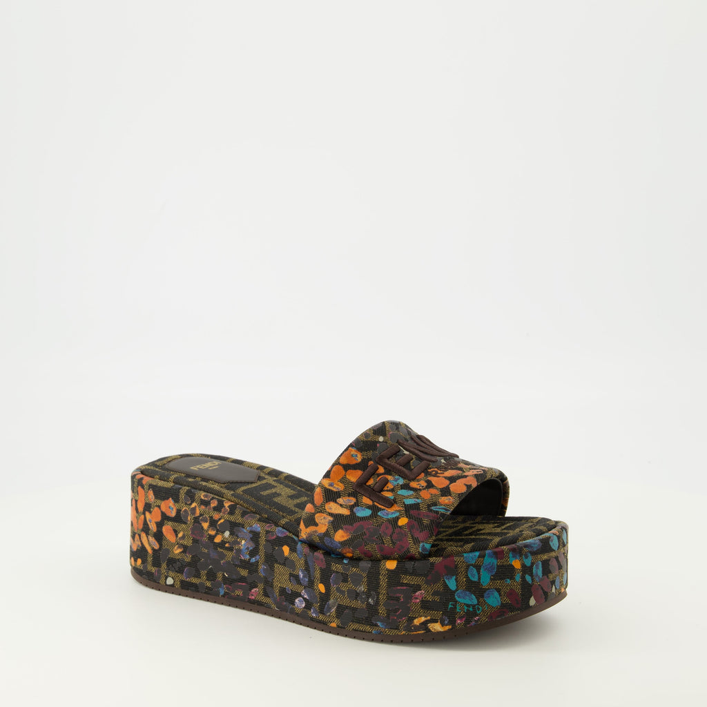 FF Floral Printed Wedge Mules