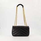Imagem da Loulou Pequena Bolsa Preta da Saint Laurent para Mulheres - Temporada Primavera-Verão 2025 - Vista traseira