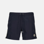 Image of Navy Swim Shorts by Moncler for Men - Season Spring-Summer 2025 - Front View