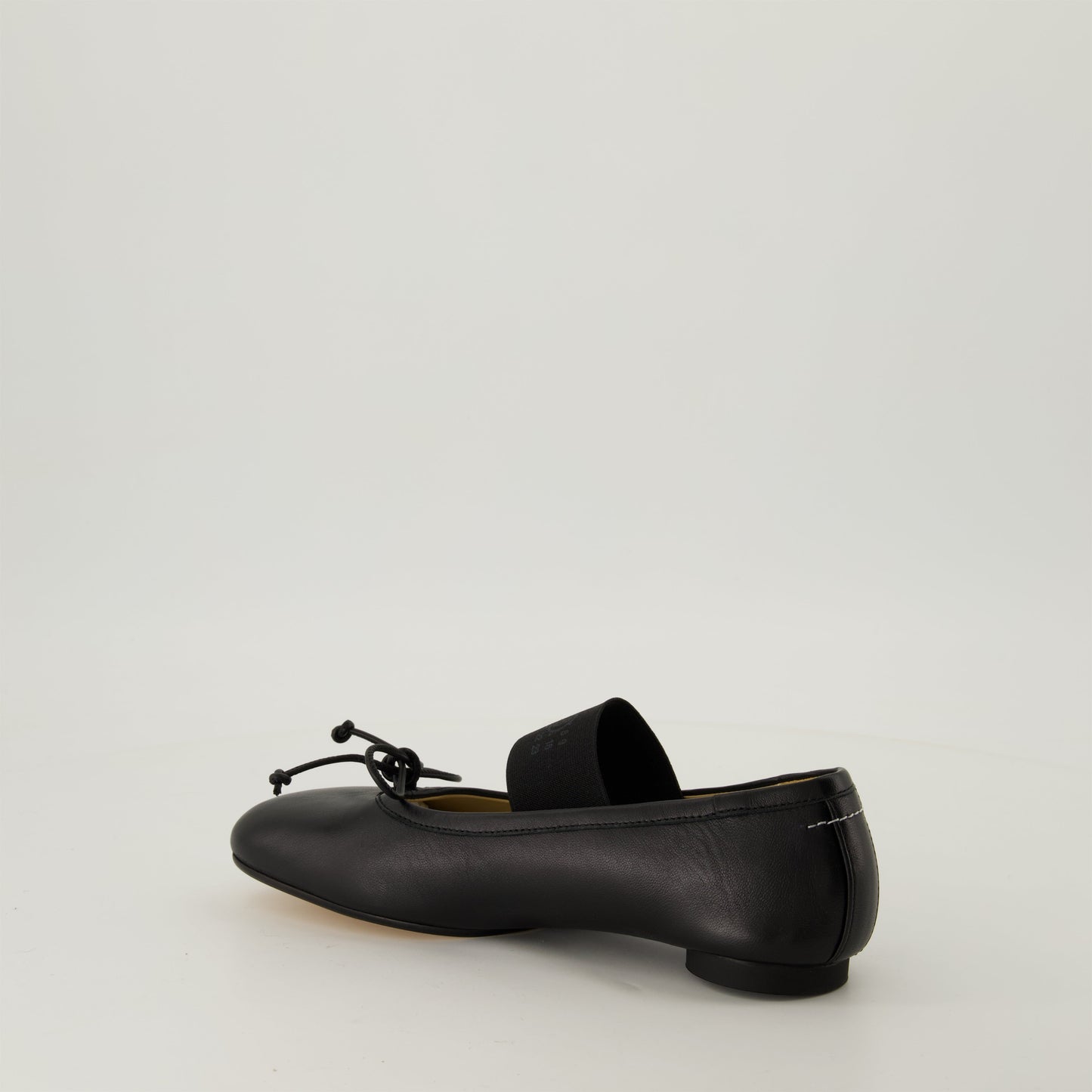 black leather ballerinas, MM6 signature, anatomic design shoes, luxury footwear, elegant women's shoes