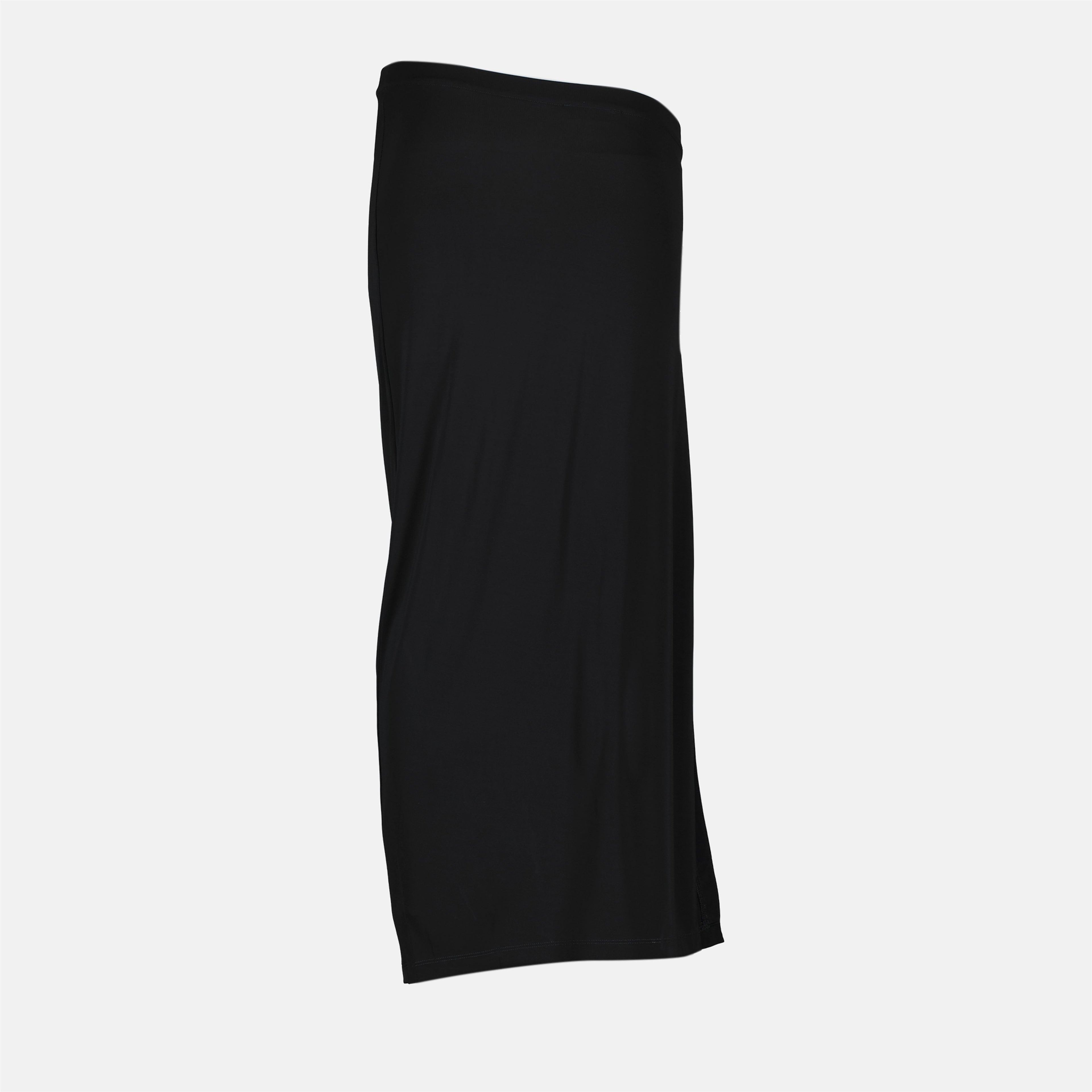 draped midi skirt, Rabanne, black skirt, Autumn-Winter 2025, viscose elastane blend