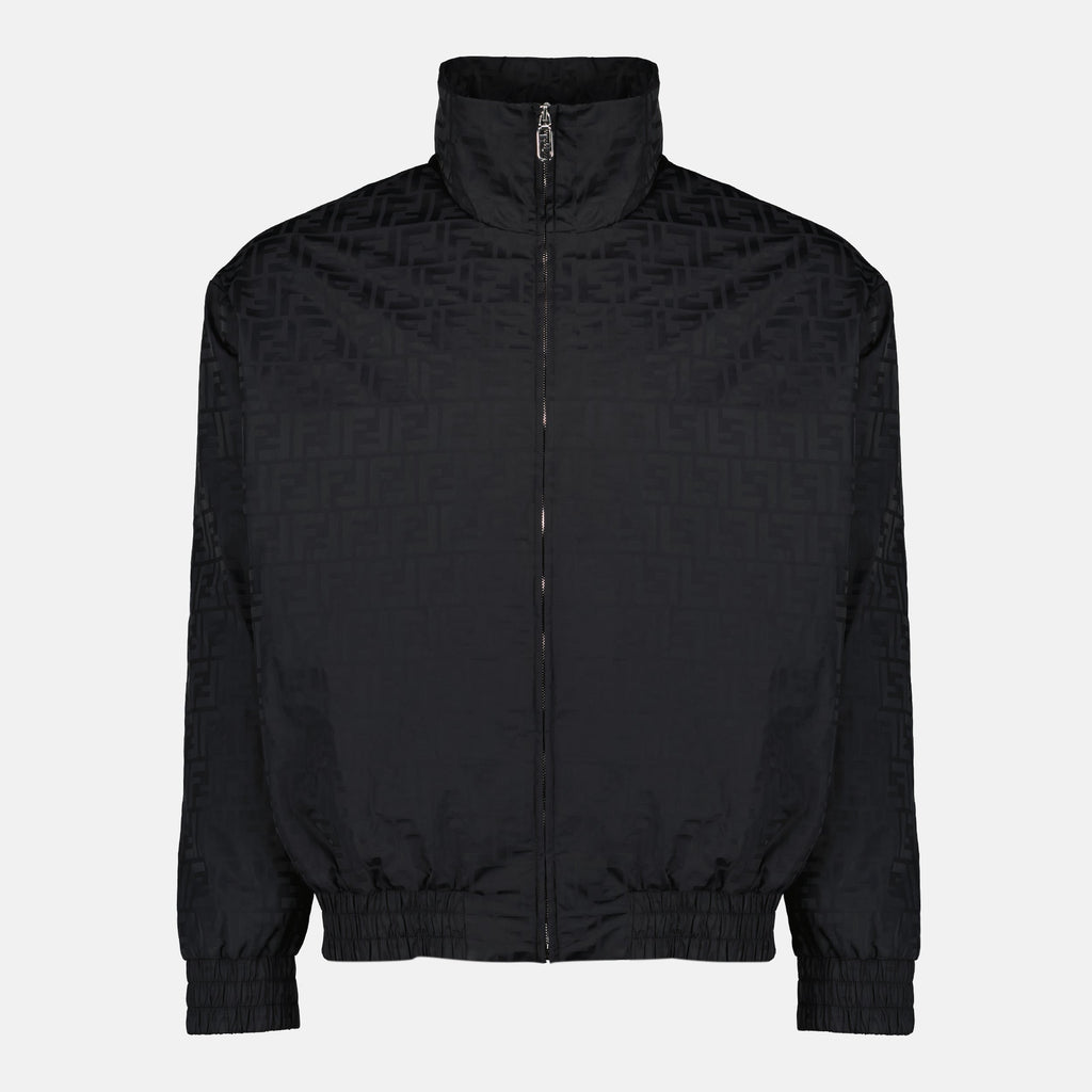 Fendi bomber jacket, black nylon jacket, FF print jacket, men's outerwear, autumn winter collection