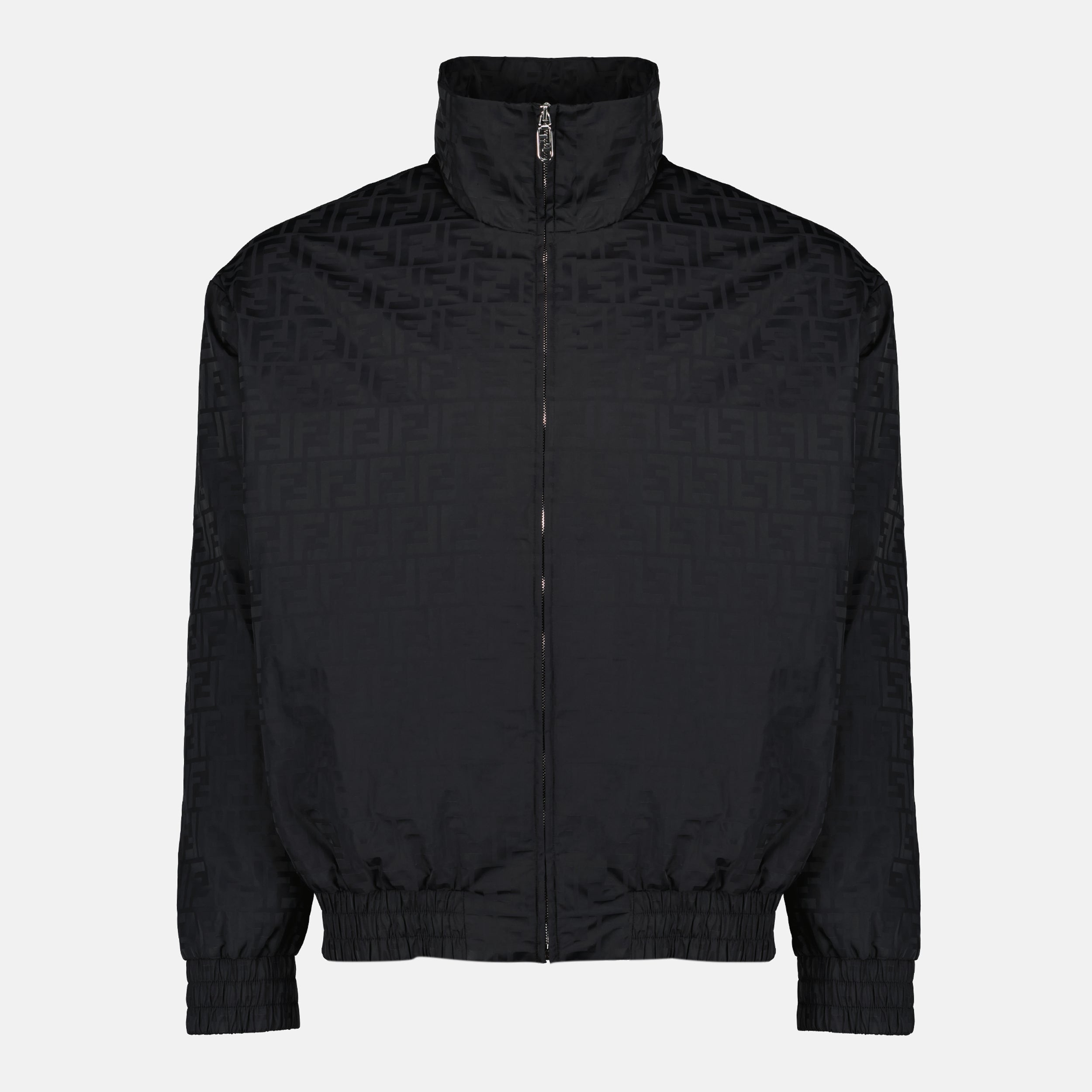 Fendi bomber jacket, black nylon jacket, FF print jacket, men's outerwear, autumn winter collection