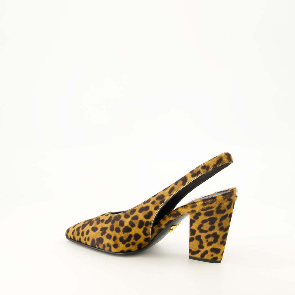 Leder Pumps mit Leopardenmuster