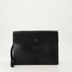 VLogo pouch, textured leather, Valentino Garavani, luxury accessories, wrist strap