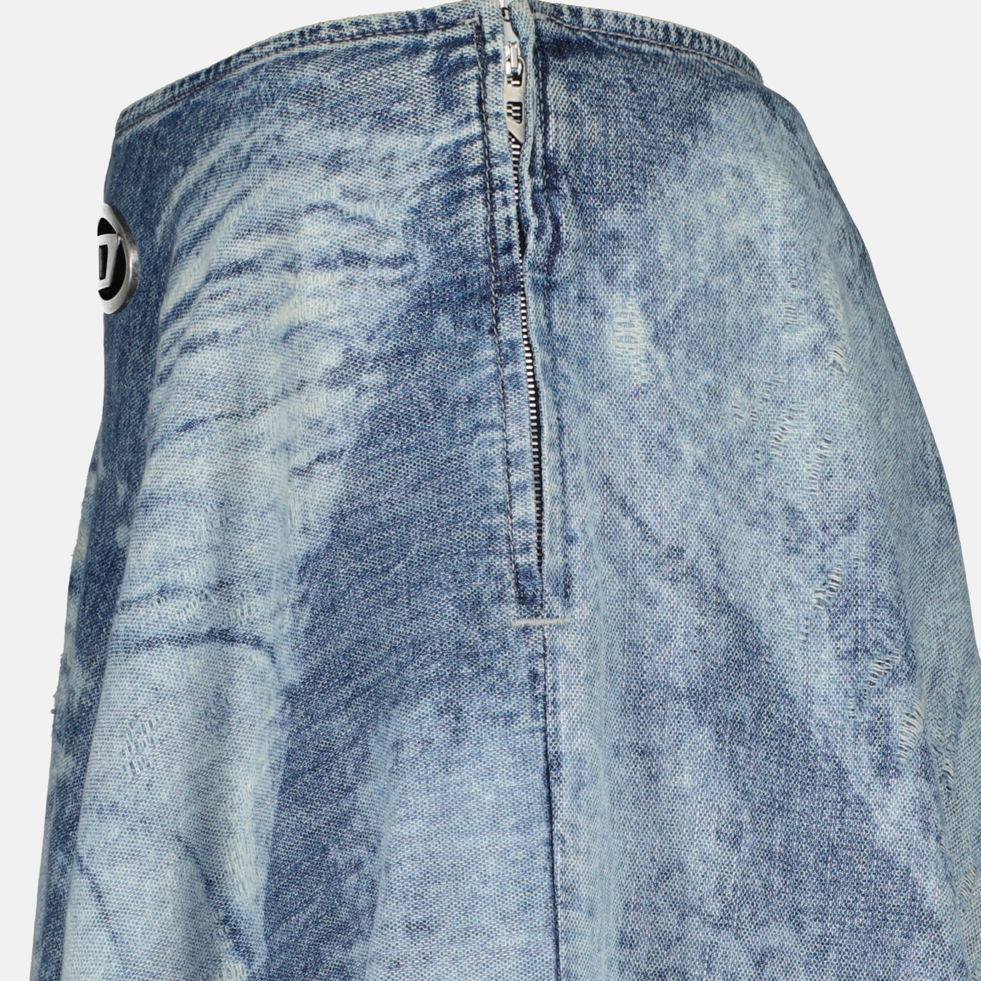 Diesel skirt, denim skirt, faded blue skirt, autumn winter fashion, contemporary women's wear