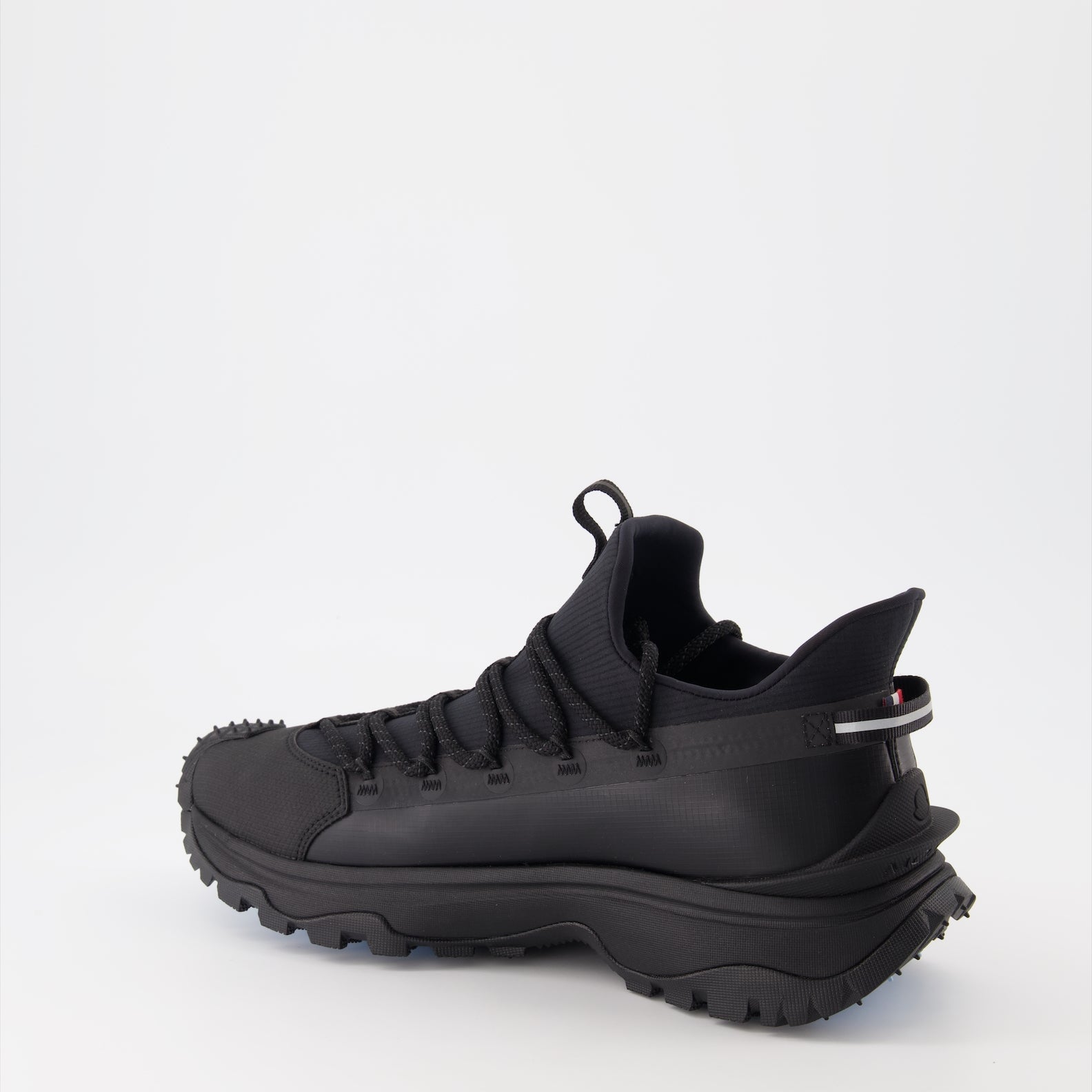 luxury sneakers, Moncler Trailgrip Lite 2, ripstop stretch, black sneakers, high-end footwear