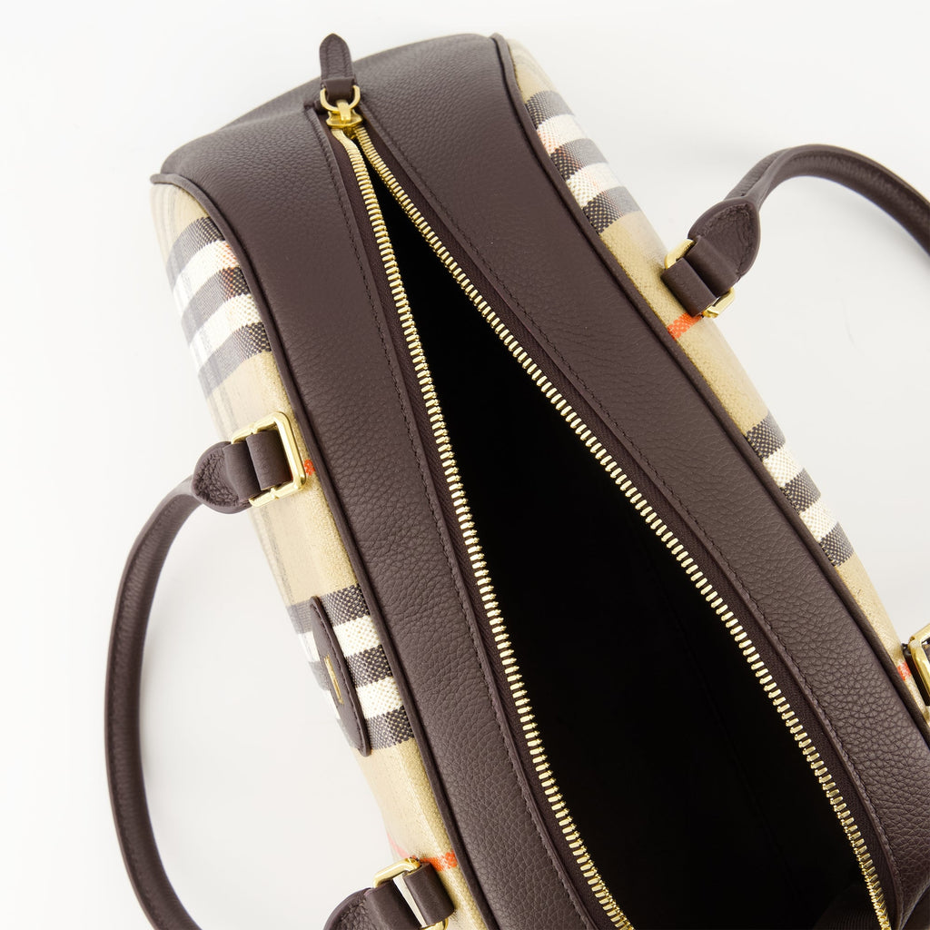 Burberry Bowling Bag, Check Bag, Luxury Accessories, Modern Handbag, Fashion