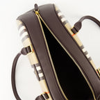 Burberry Bowling Bag, Check Bag, Luxury Accessories, Modern Handbag, Fashion