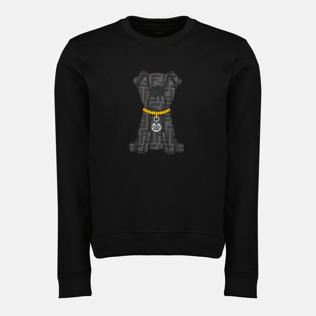 Image of Fendi Black Printed Sweatshirt - Men by Fendi for Men - Season Spring-Summer 2026 - Front View