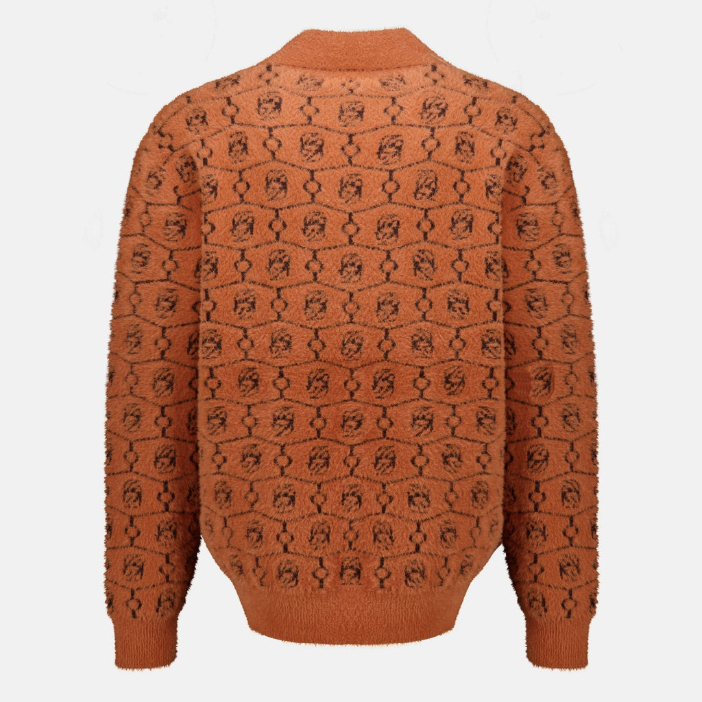Brun ullpolo med monogram