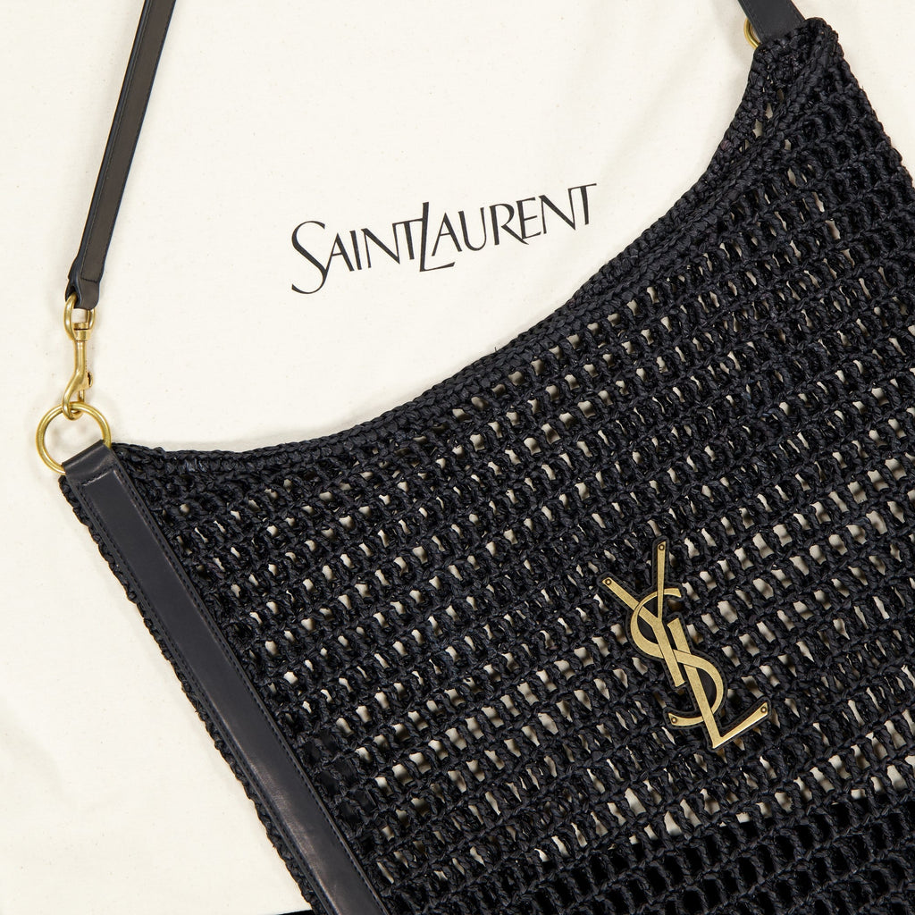 Saint Laurent bag, Oxalis bag, raphia accessory, leather strap bag, luxury fashion bag
