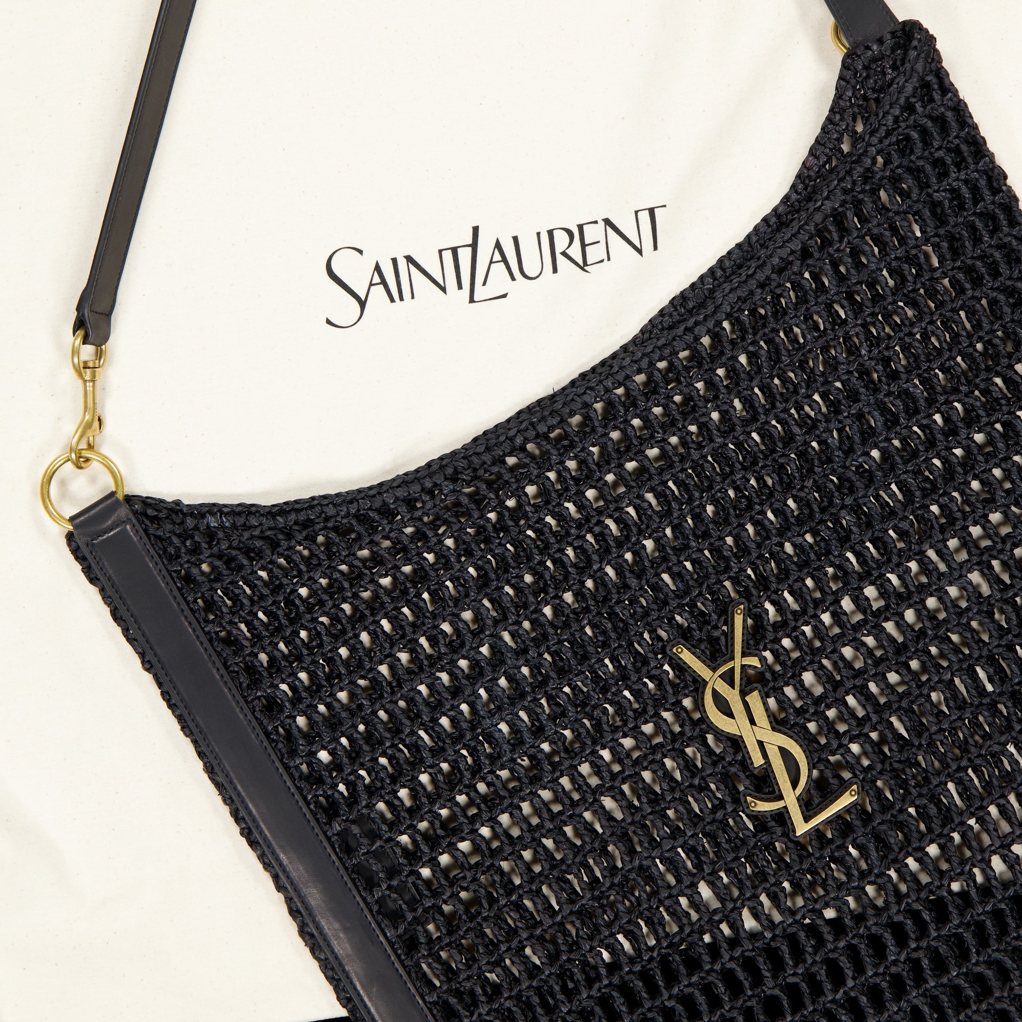 Saint Laurent bag, Oxalis bag, raphia accessory, leather strap bag, luxury fashion bag