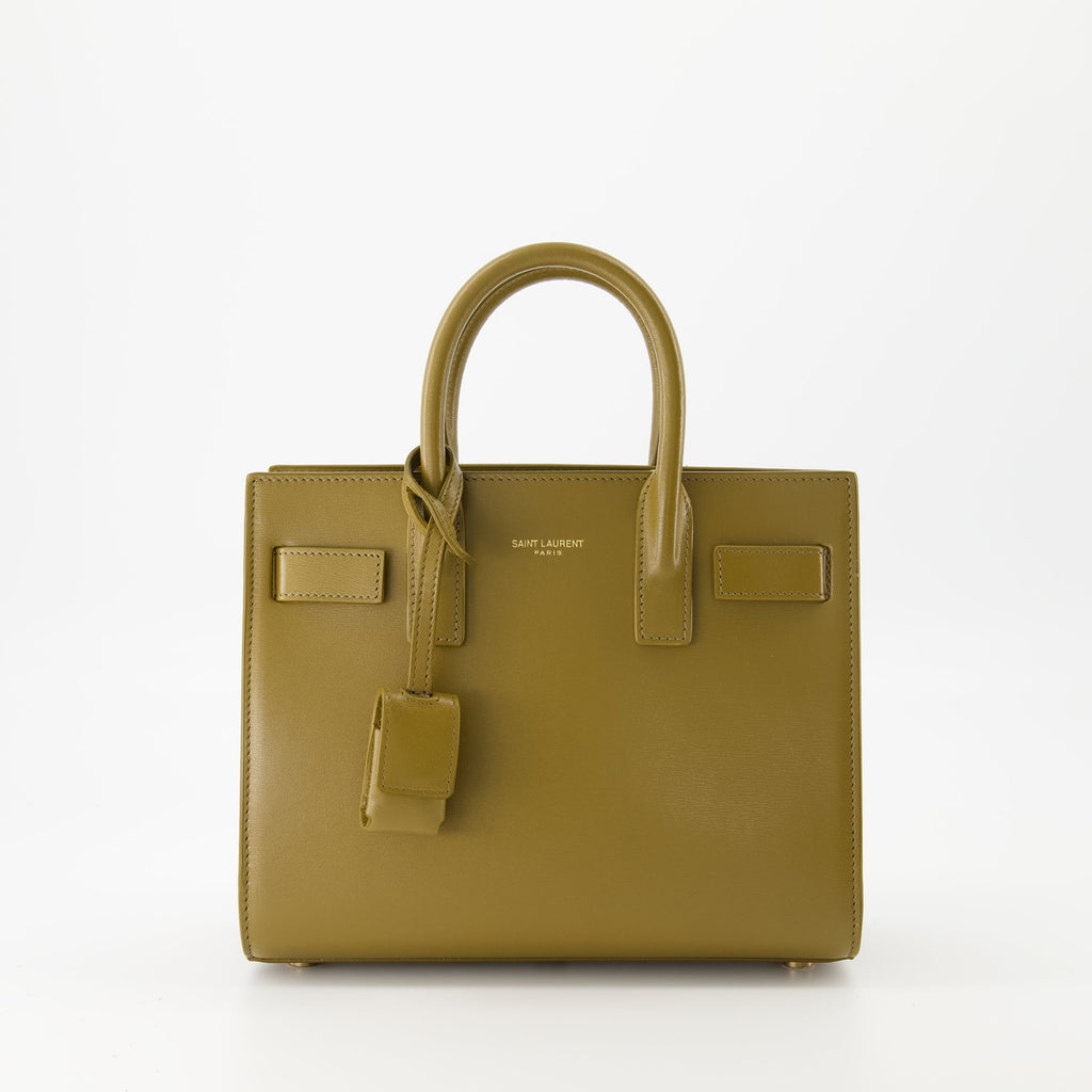 Nano Kaki Day Bag, Saint Laurent, grained leather bag, luxury fashion accessory, designer handbag