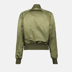 bomber jacket, Ami de coeur, cotton satin, Kaki jacket, women's fashion