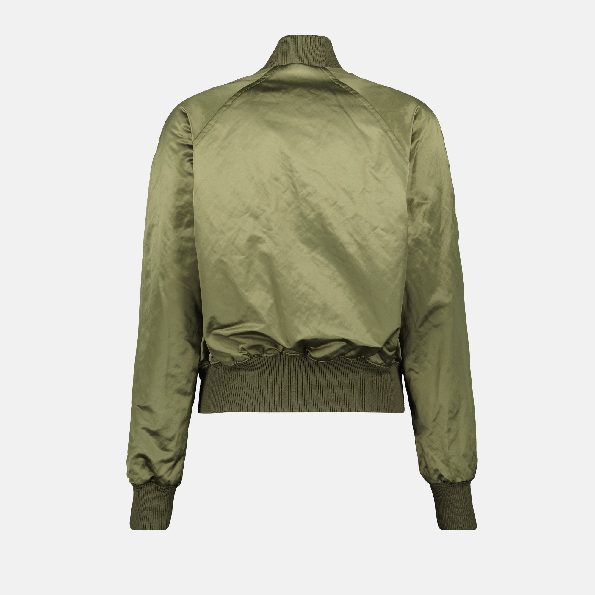 bomber jacket, Ami de coeur, cotton satin, Kaki jacket, women's fashion