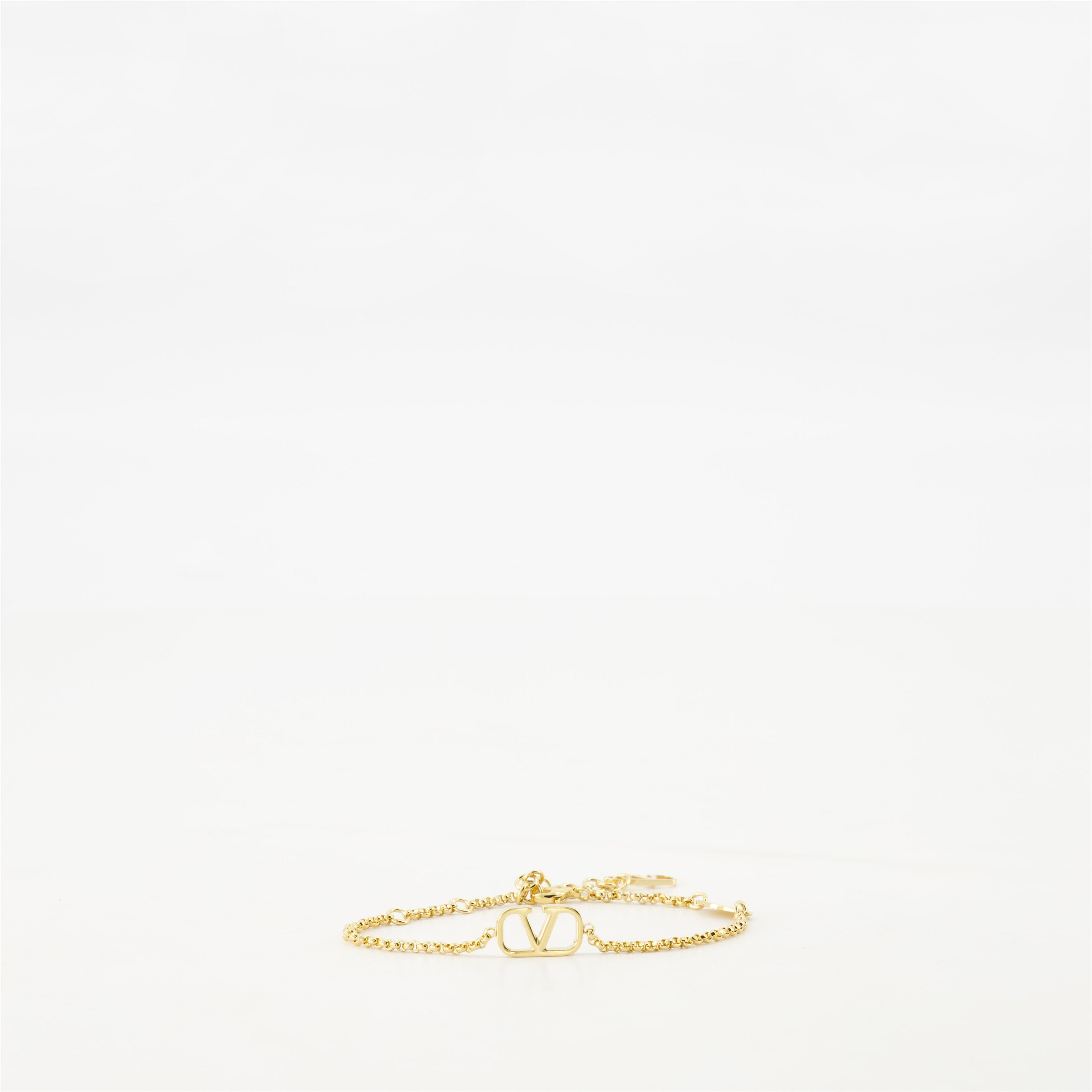 VLogo Signature Bracelet, Valentino Garavani, adjustable bracelet, gold bracelet, classic clasp