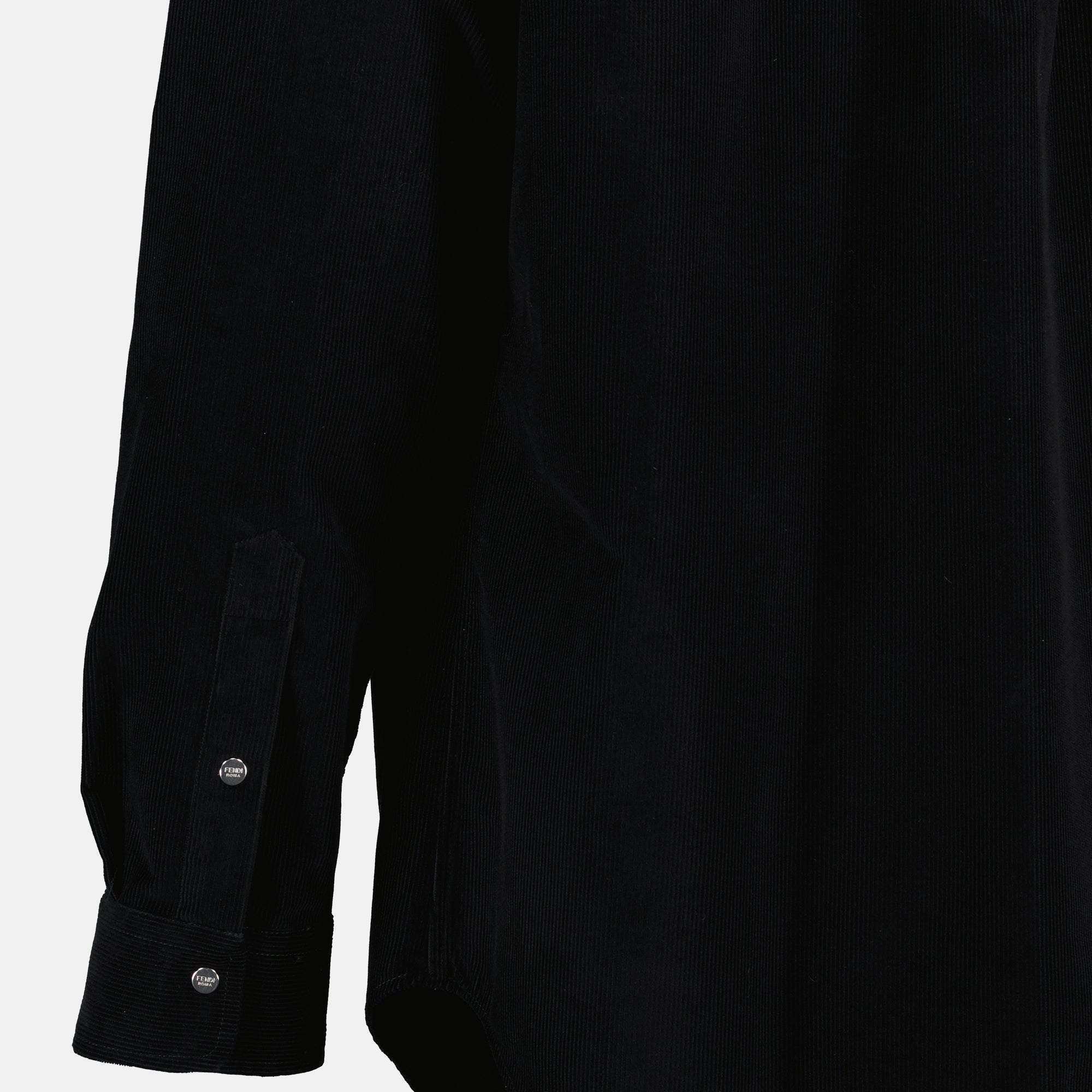 펜디의 남성용 벨벳 셔츠 이미지 - 2026 봄-여름 시즌 - 디테일 보기 2