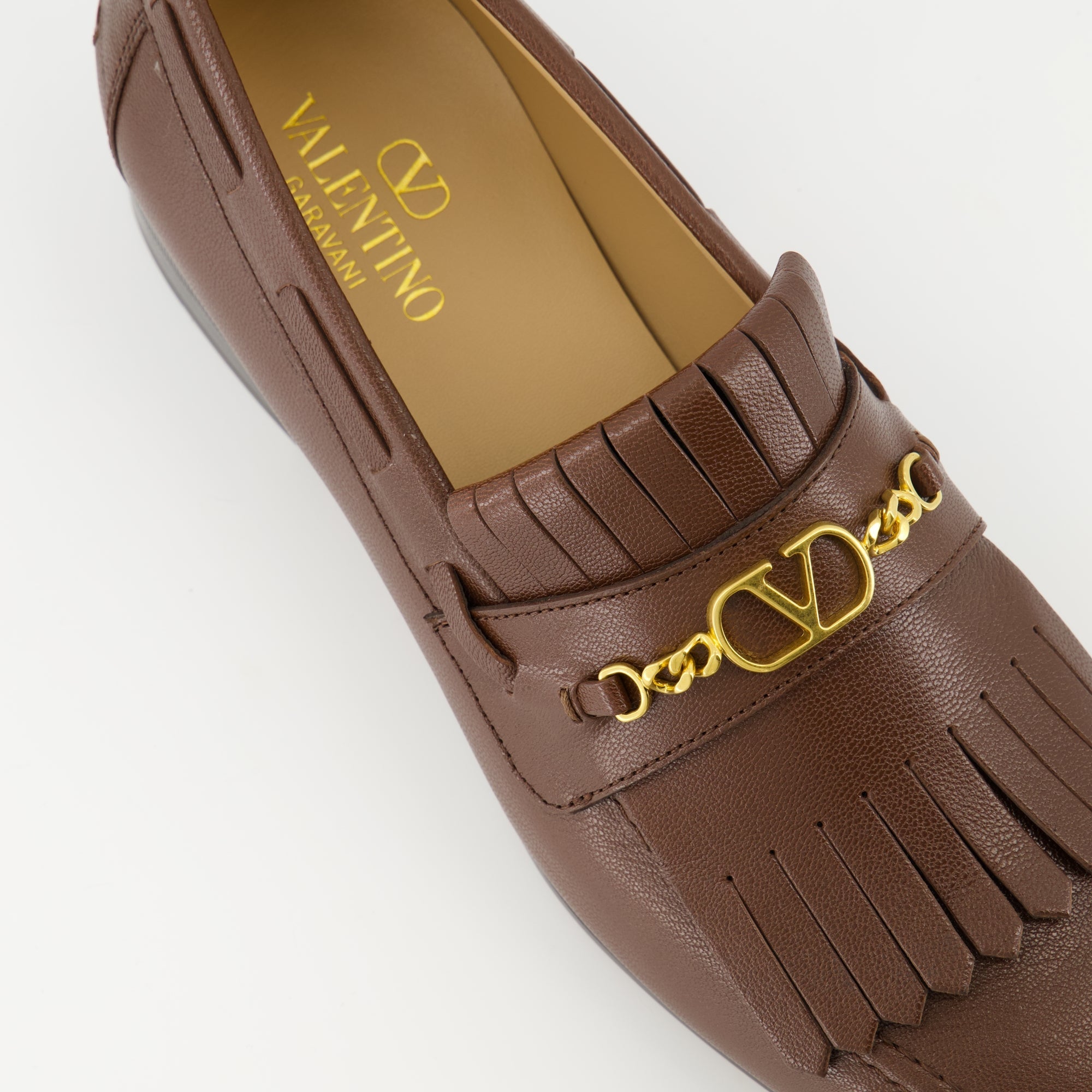 moccasins, Valentino Garavani, fringe design, leather footwear, Spring-Summer collection