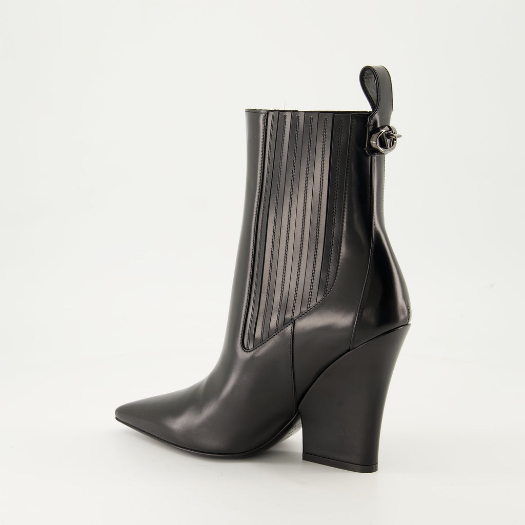 Leather Ankle Boots, Valentino Garavani, VLogo Boots, Luxury Footwear, Autumn-Winter 2024