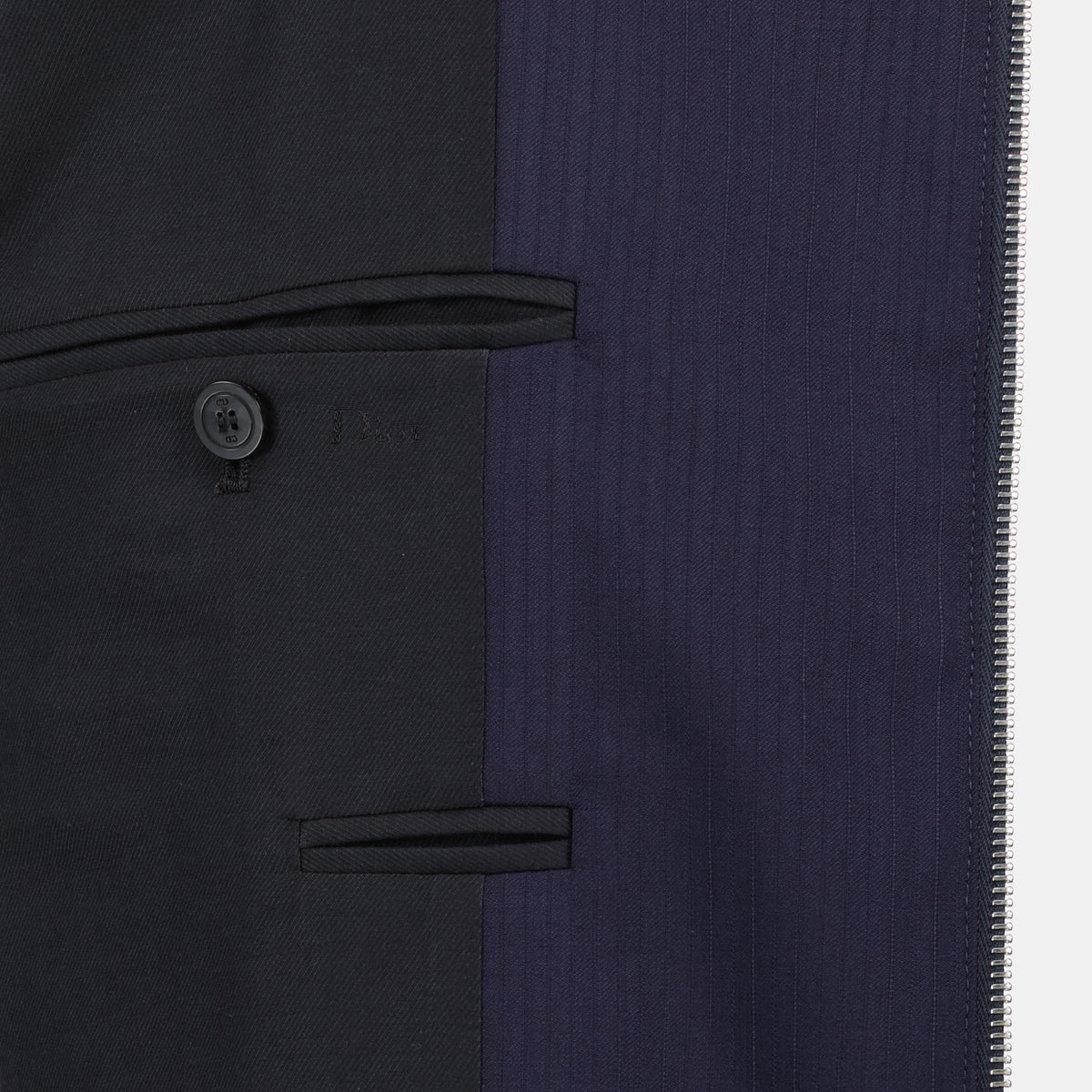 Giacca zip in lana navy