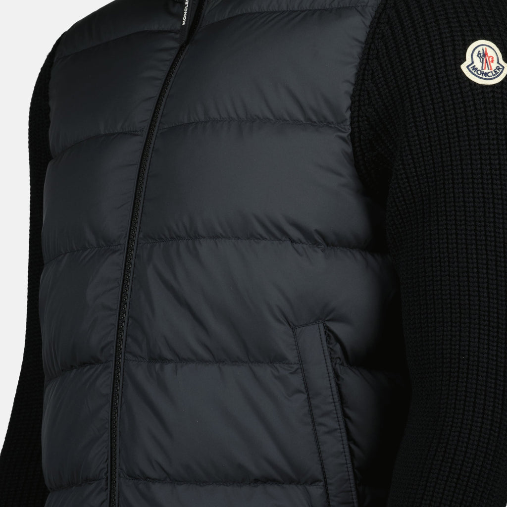 Moncler jacket, bi-material outerwear, men's fashion, autumn-winter jacket, stylish outerwear