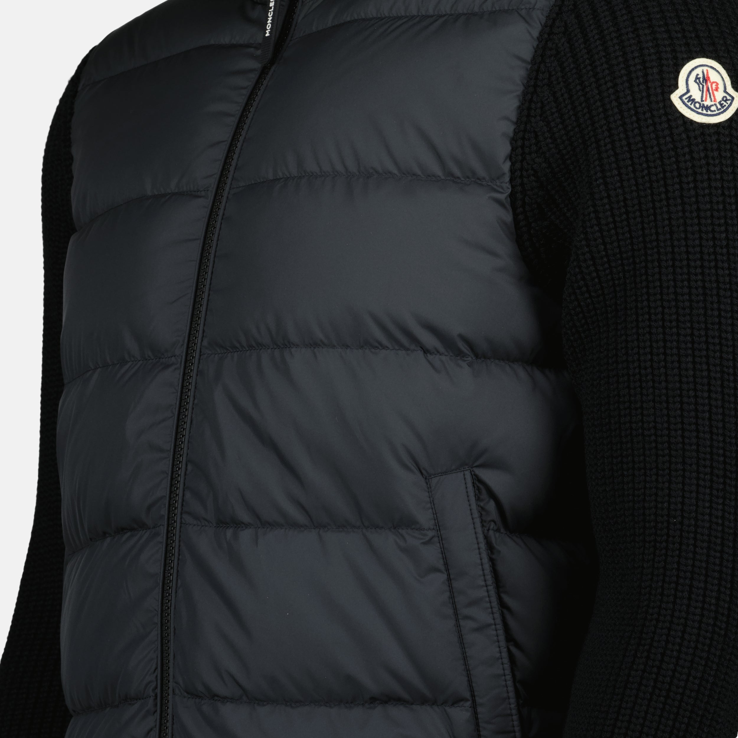 Moncler jacket, bi-material outerwear, men's fashion, autumn-winter jacket, stylish outerwear