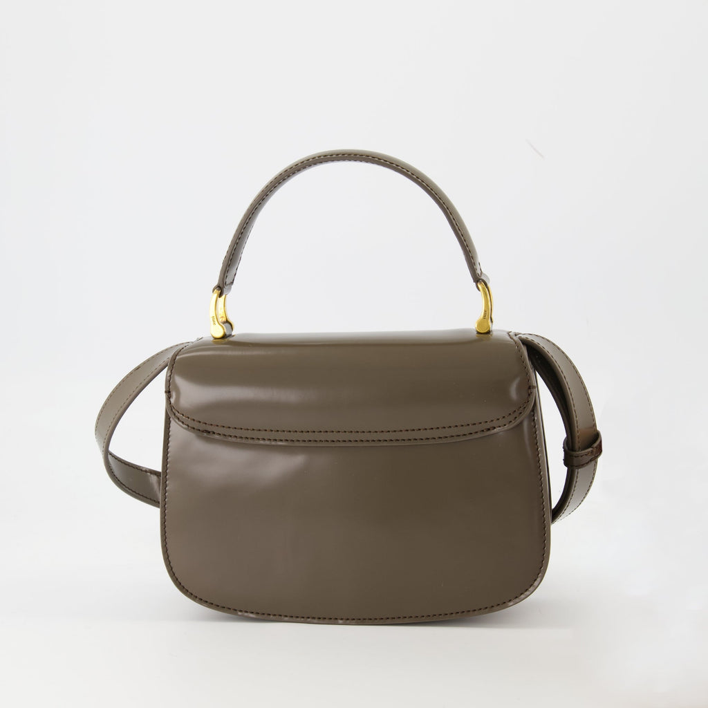 Ami Paris bag, Sac Top Handle Paris, brown leather bag, unisex handbag, Autumn-Winter 2025 bag
