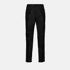 Image of Black Pleated Trousers by Fendi for Men - Season Spring-Summer 2024 - Front View