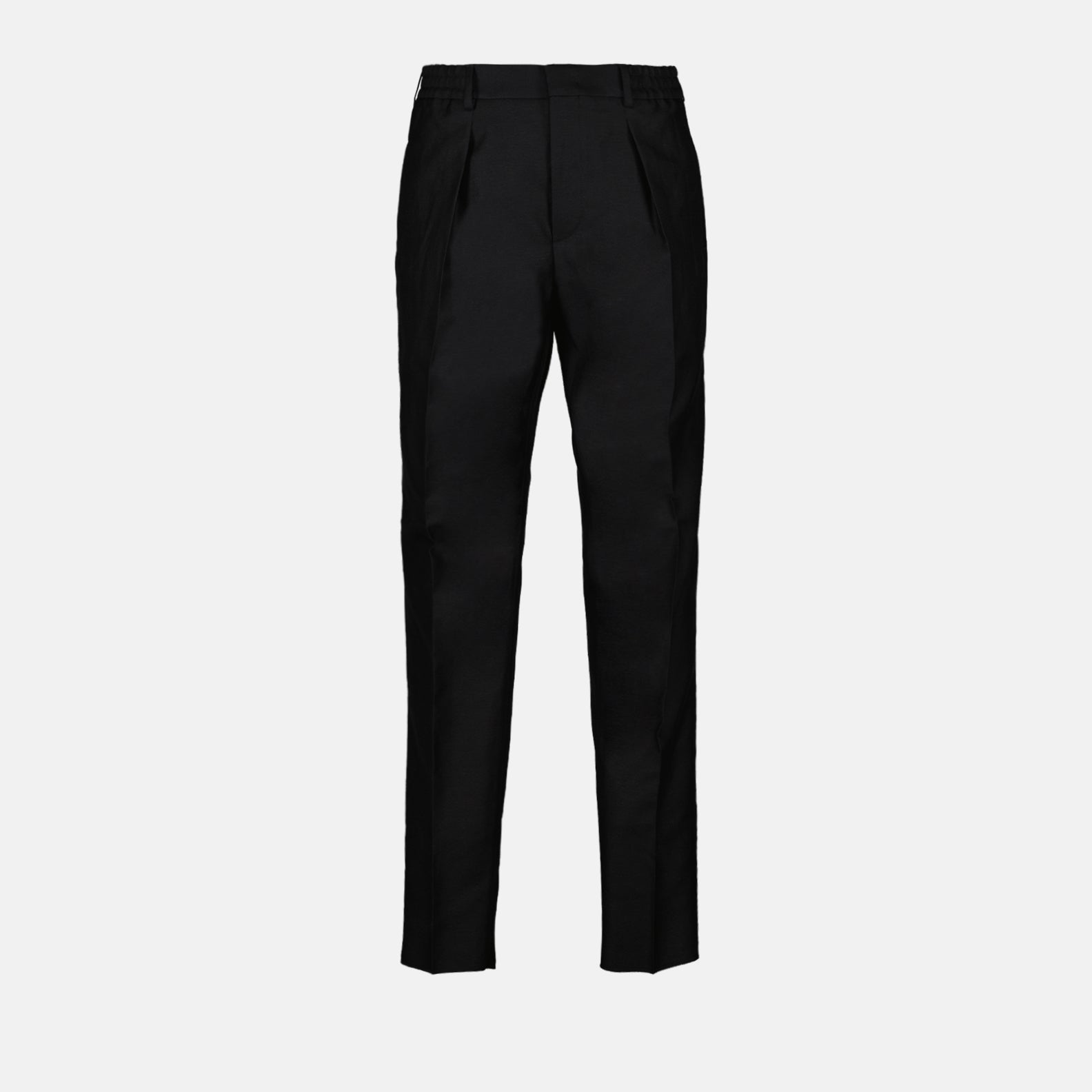 Imagen de Pantalones Plisados Negros de Fendi para Hombre - Temporada Primavera-Verano 2024 - Vista Frontal