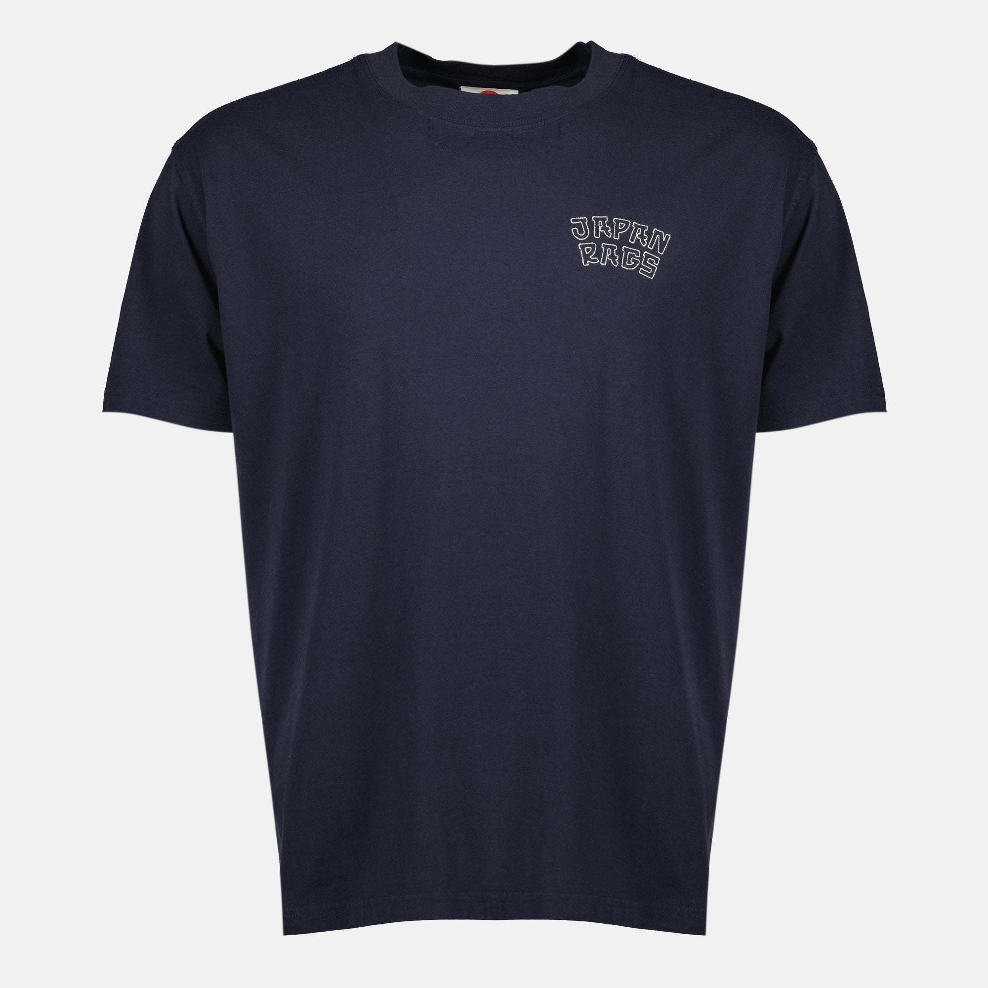 Yasuo T-shirt, Japan Rag, navy blue t-shirt, embroidered logo, cotton shirt