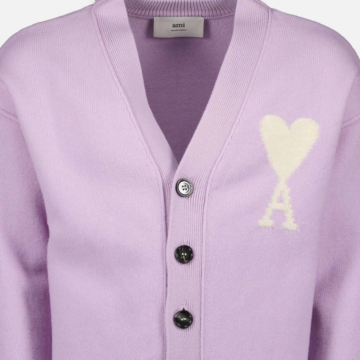cardigan, wool cardigan, Ami de coeur, violet cardigan, Spring-Summer 2025