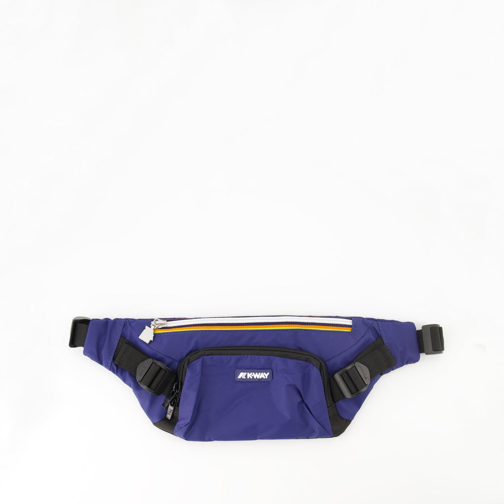waist bag, K-Way, navy blue accessory, adjustable belt bag, unisex fashion