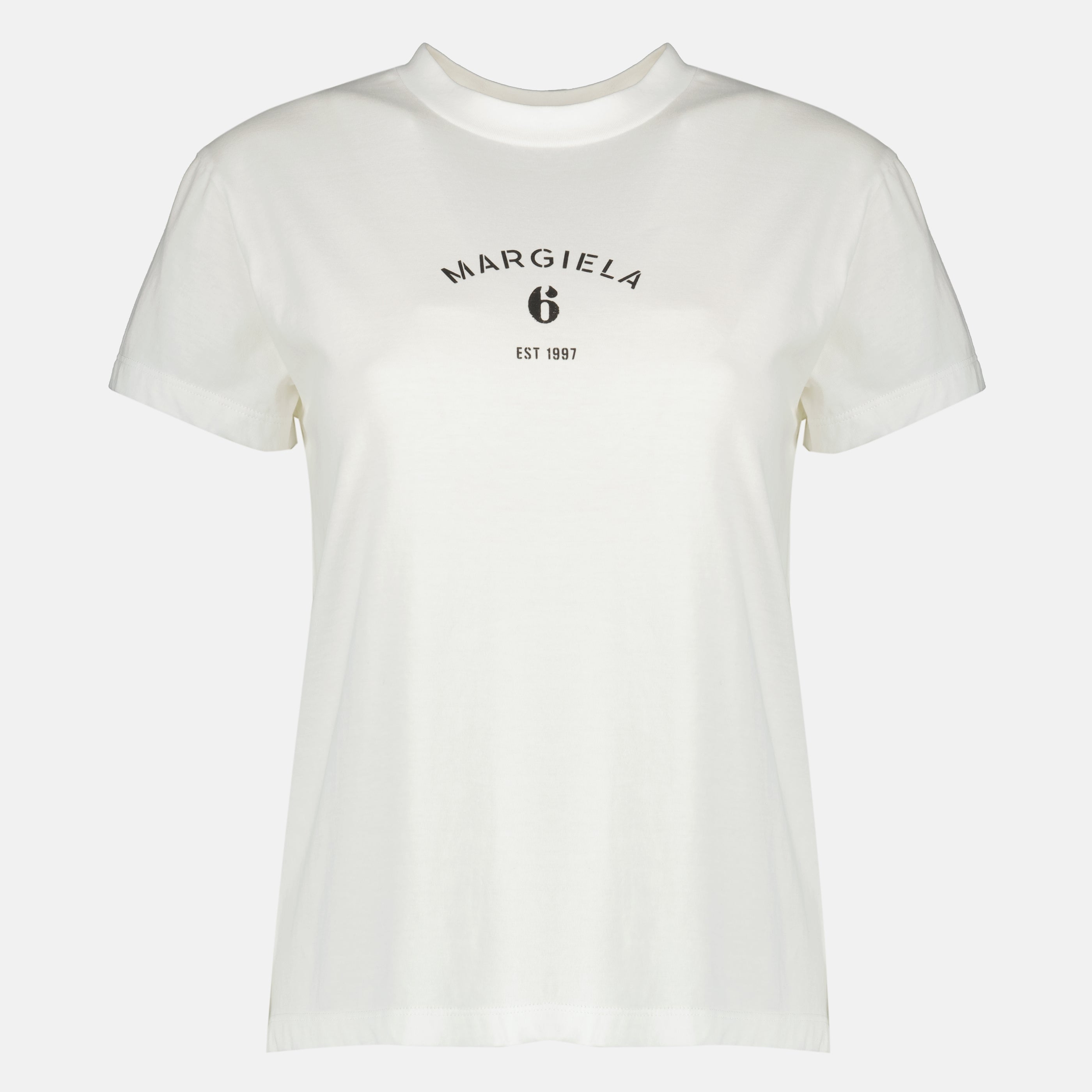 T-shirt Bianca Signature in Cotone