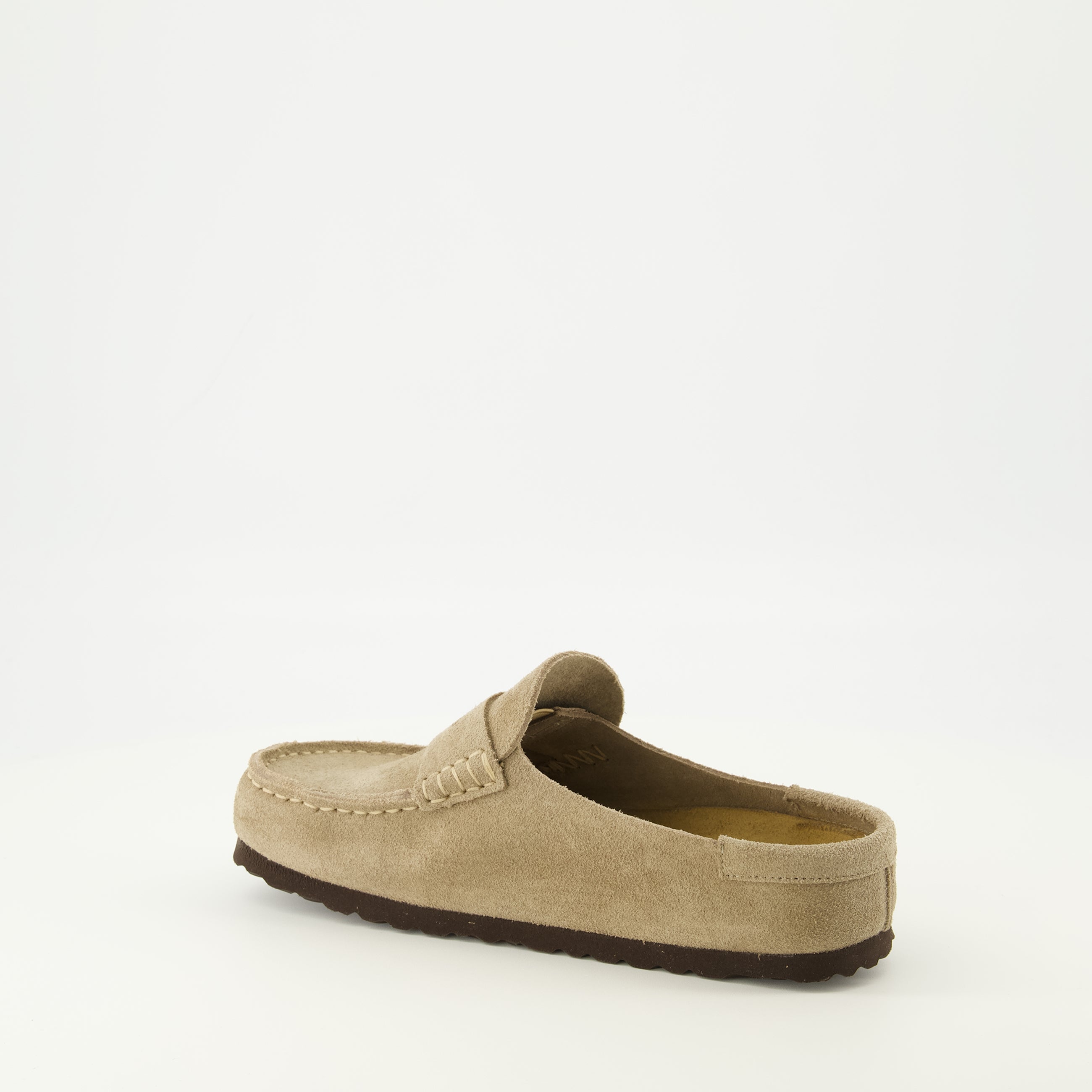 Image of Mules Naples Beige by Birkenstock for Unisex - Season Spring-Summer 2026 - Back Right Three-Quarter View