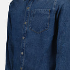 blue denim shirt, AMI Paris, Ami de Coeur, luxury unisex shirt, Autumn-Winter 2024 collection