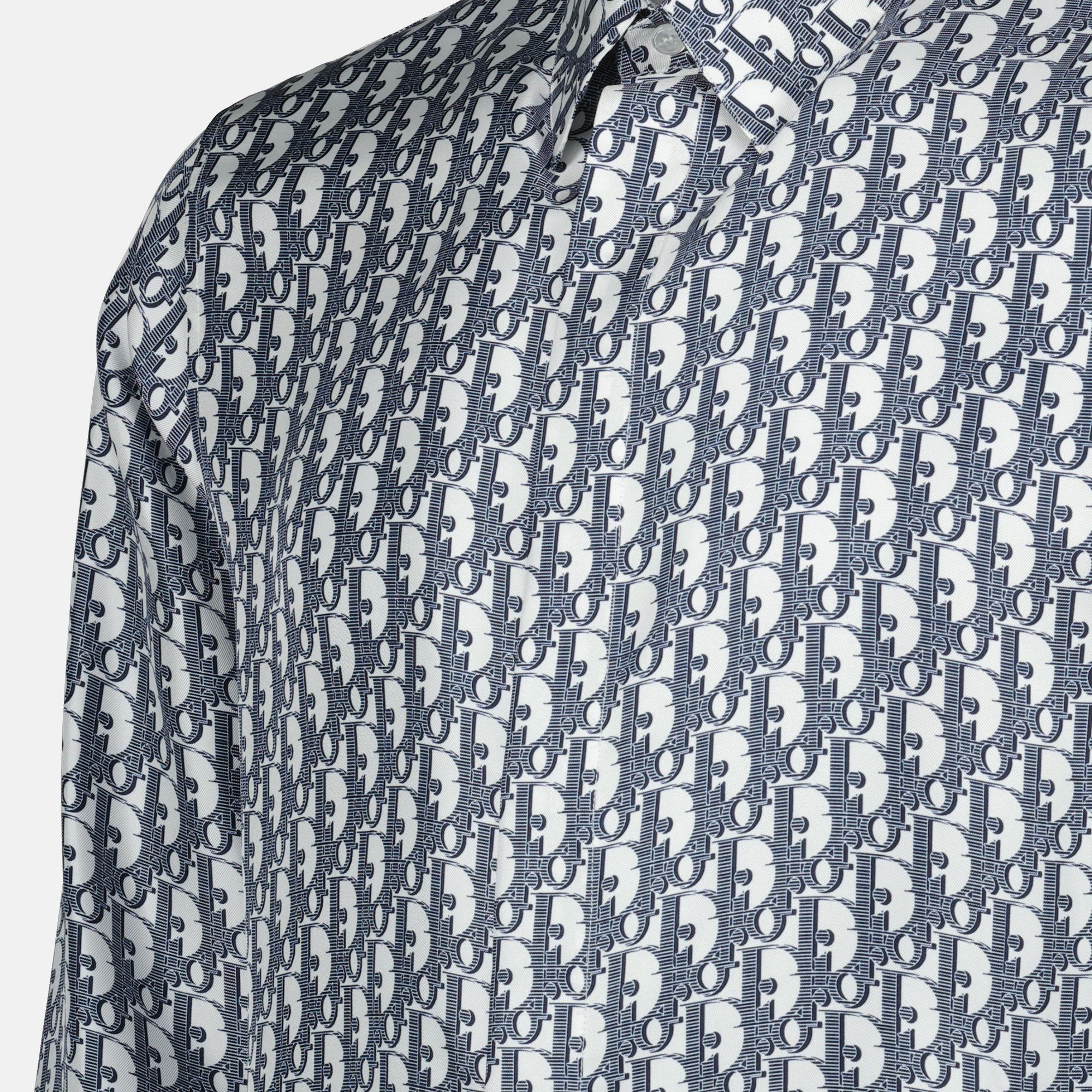 Dior Oblique shirt, silk shirt, designer menswear, blue and white shirt, Spring-Summer 2025