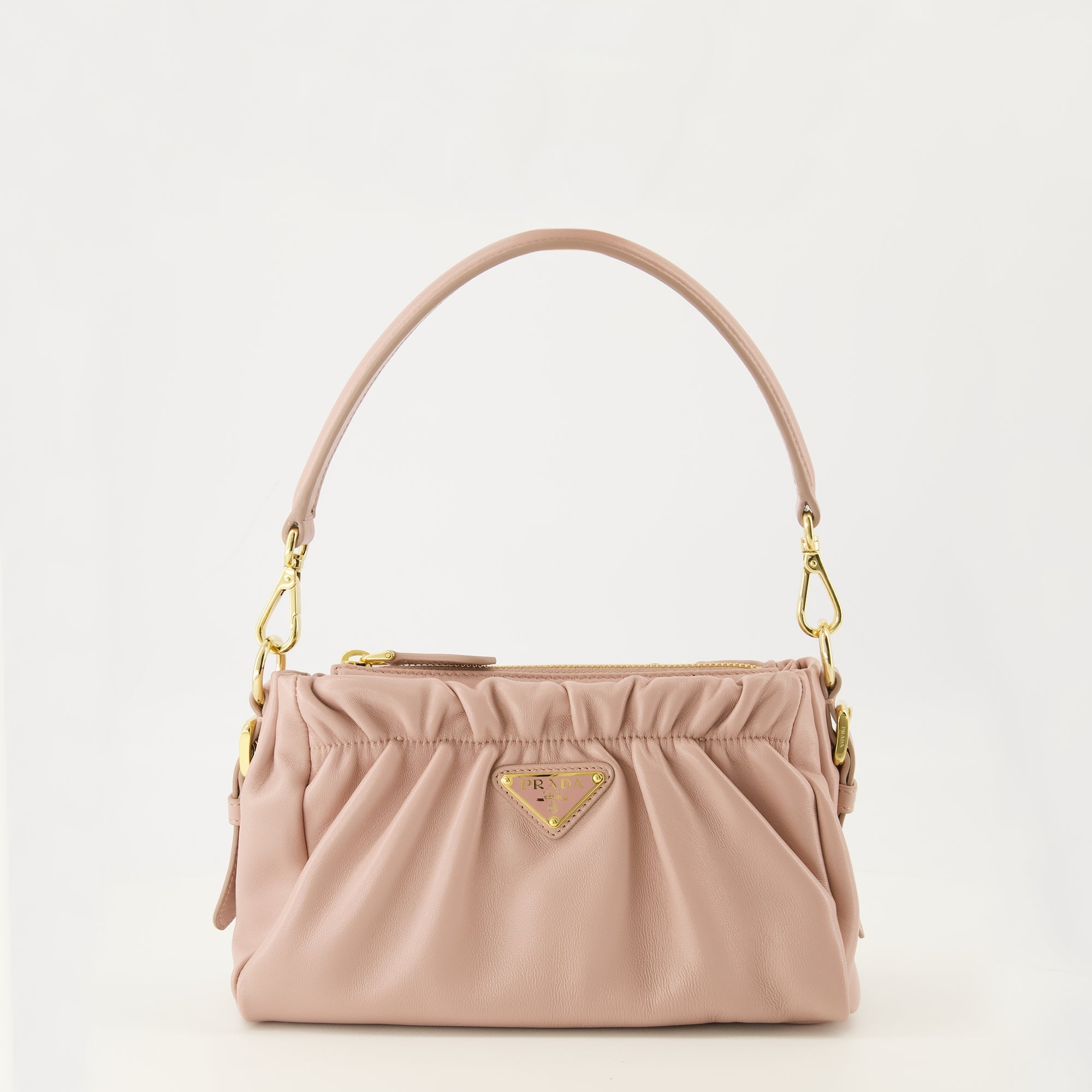 Image of Nappa Leather Pink Bag by Prada for Women - Season Spring-Summer 2026 - Front View