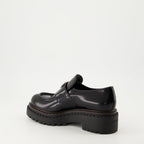   Prada moccasins, black leather shoes, Autumn-Winter 2024, luxury footwear, brushed leather moccasins  