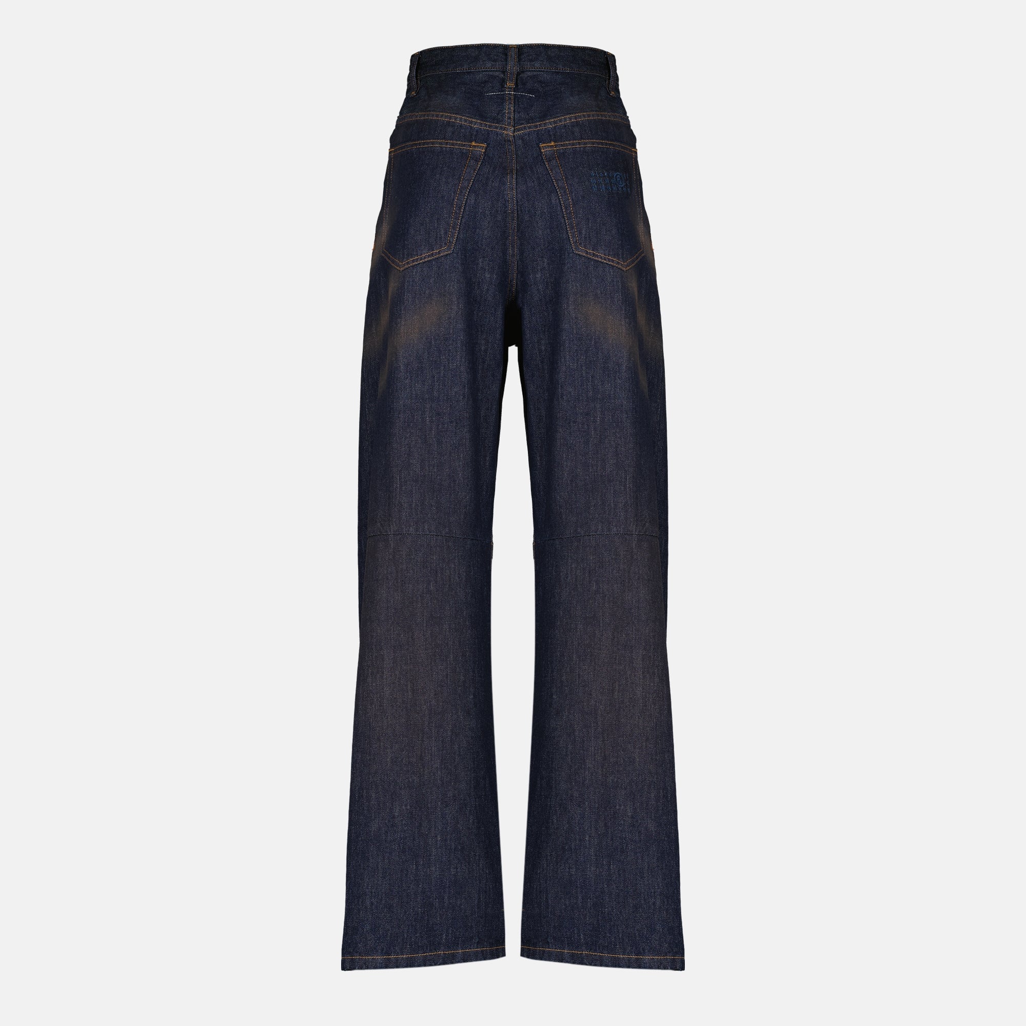 Pantaloni in Denim a Gamba Larga