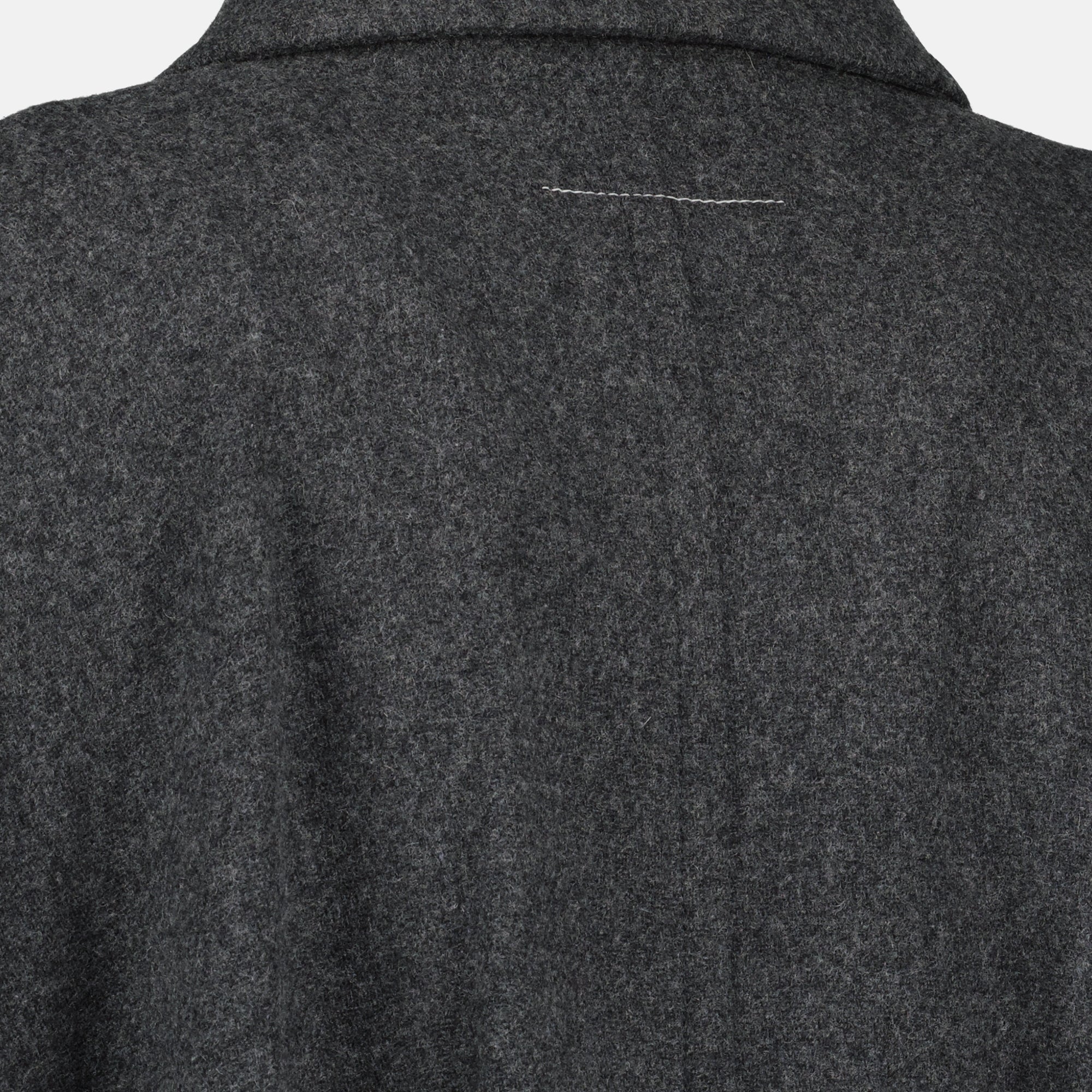 gray long coat, Mm6 coat, wool outerwear, autumn winter fashion, refined women's coat