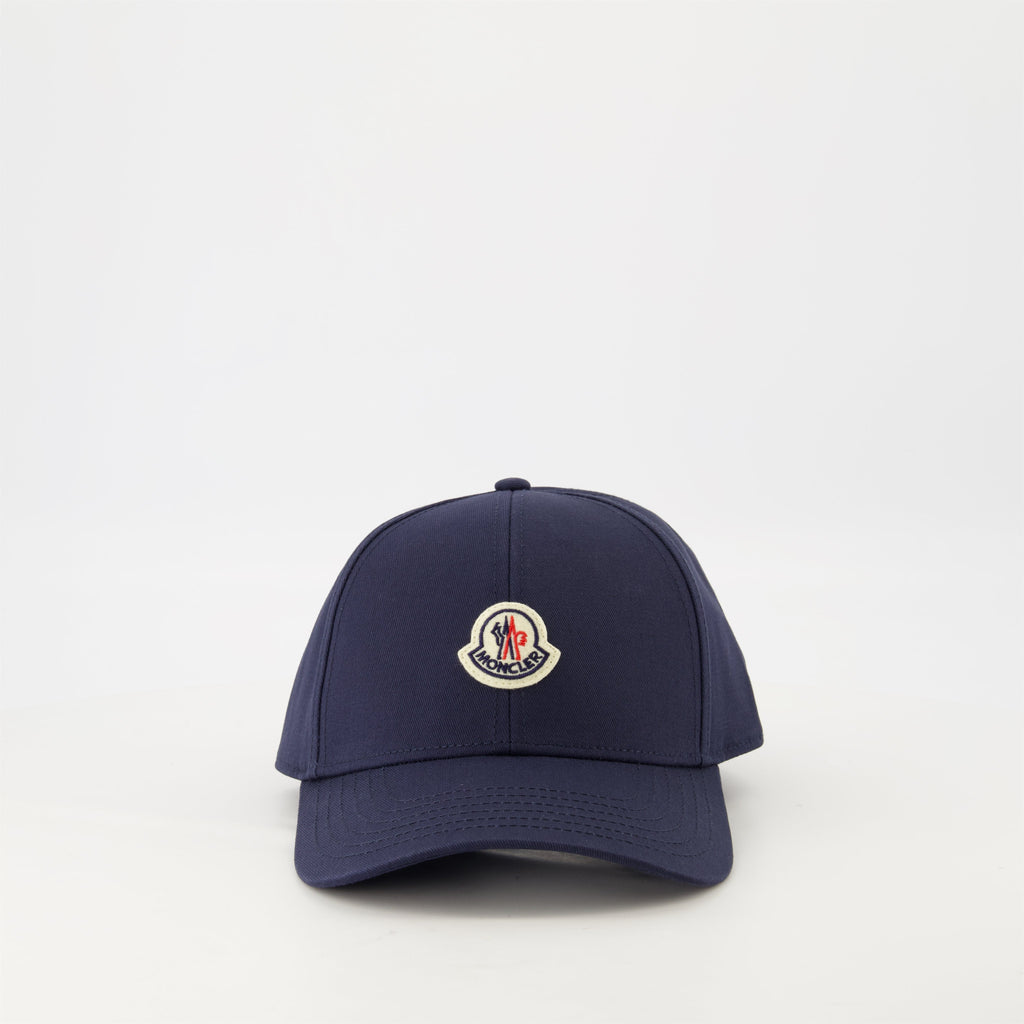 Image of Logo Cap Navy Blue by Moncler for Men - Season Spring-Summer 2026 - Front View