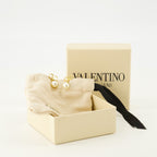 VLogo earrings, Valentino jewelry, pearl drop earrings, luxury accessories, chic earrings