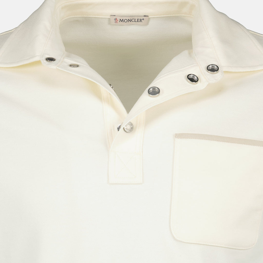 Bilde av Piqué Cotton Beige Polo fra Moncler for menn - Sesong Vår-Sommer 2026 - Detaljvisning 2